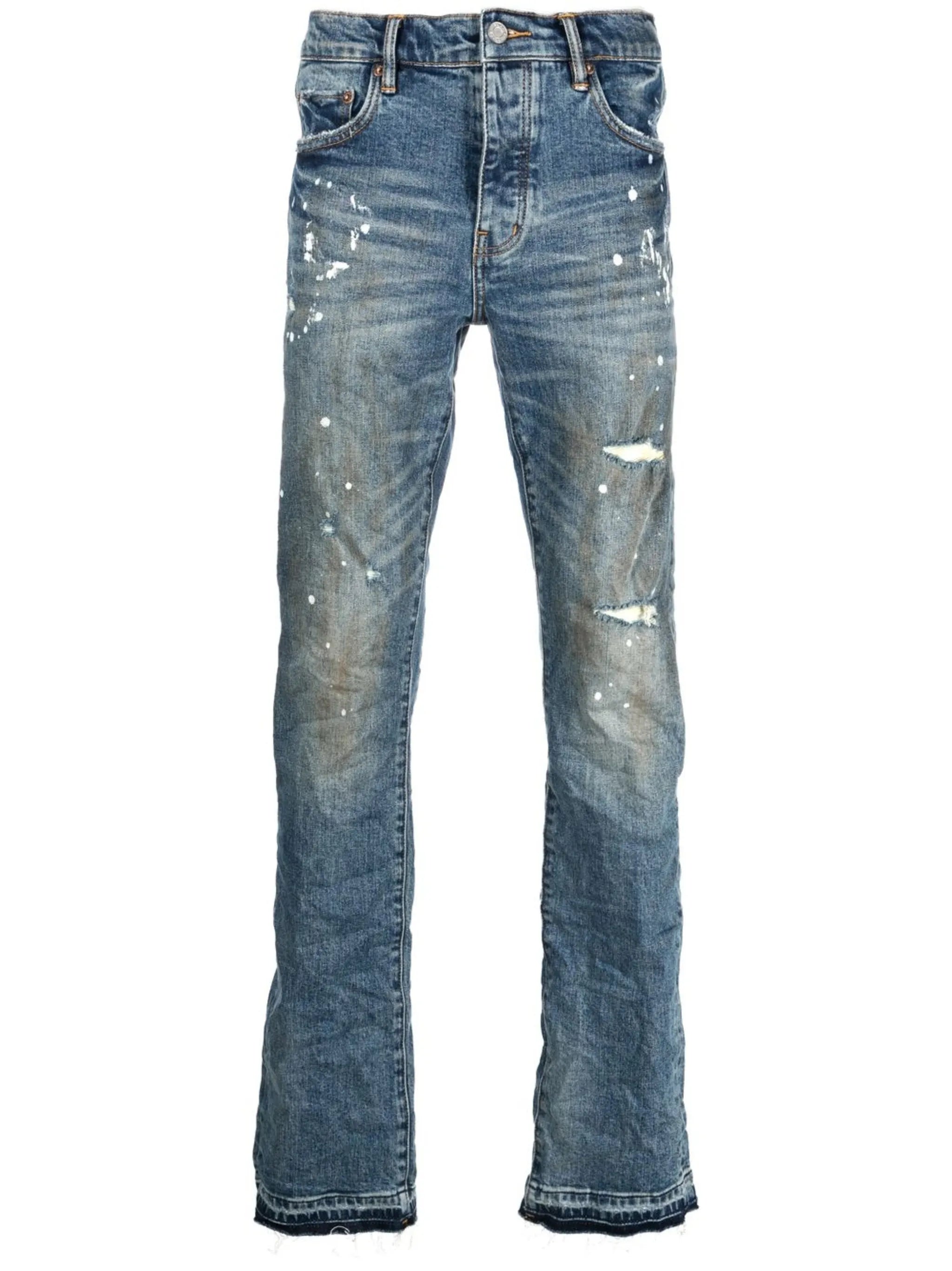 distressed slim-fit jeans