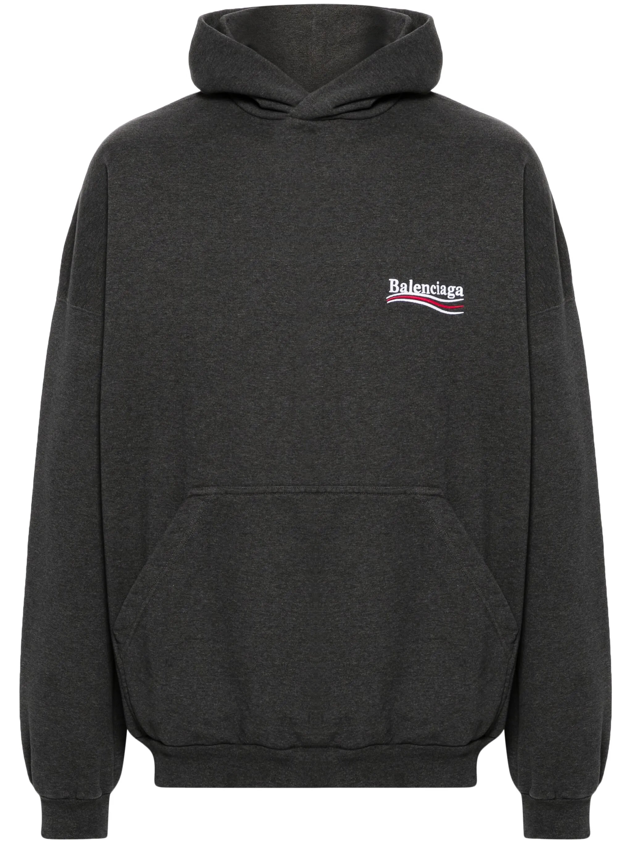 logo-embroidered cotton hoodie