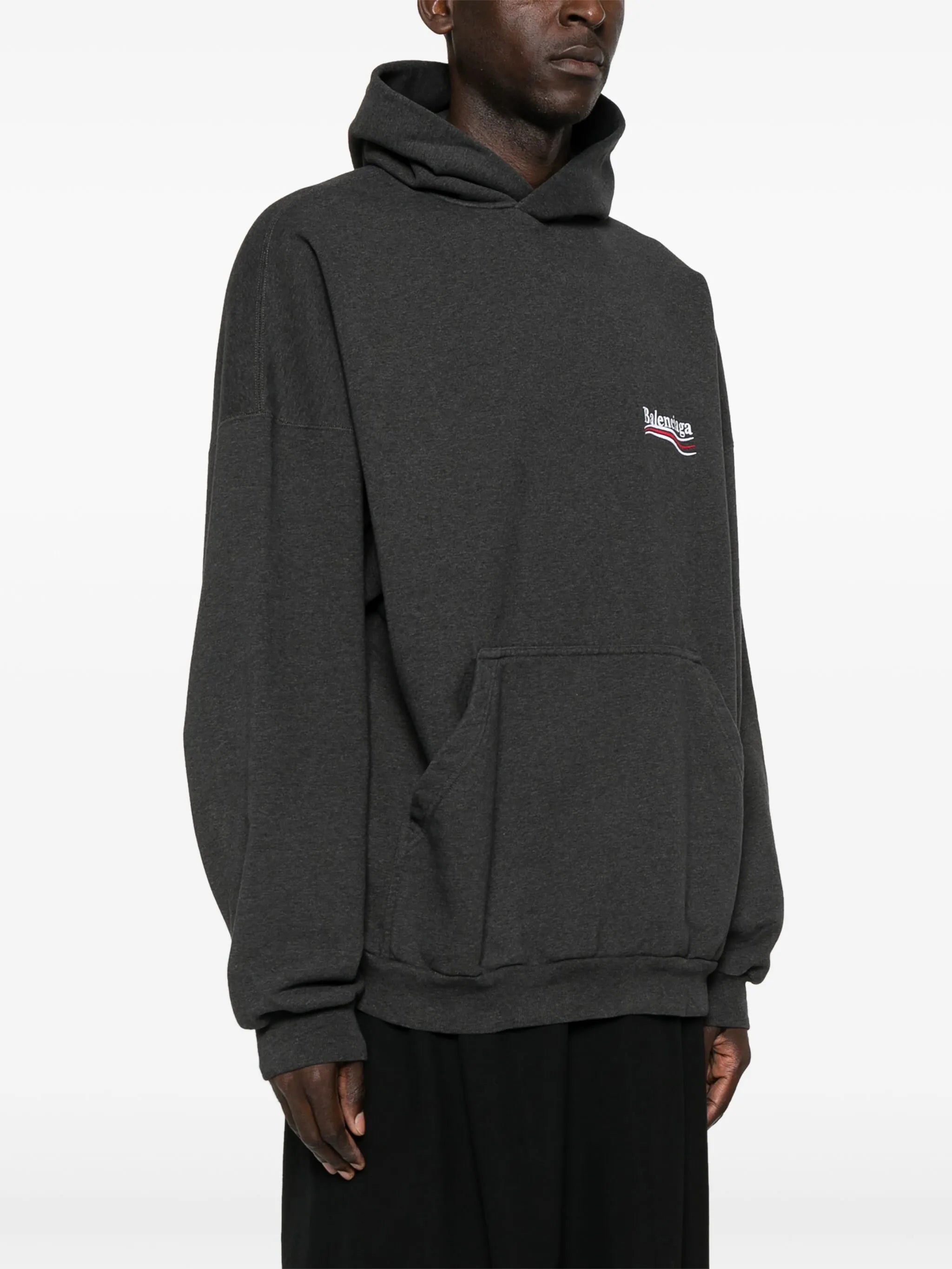 logo-embroidered cotton hoodie