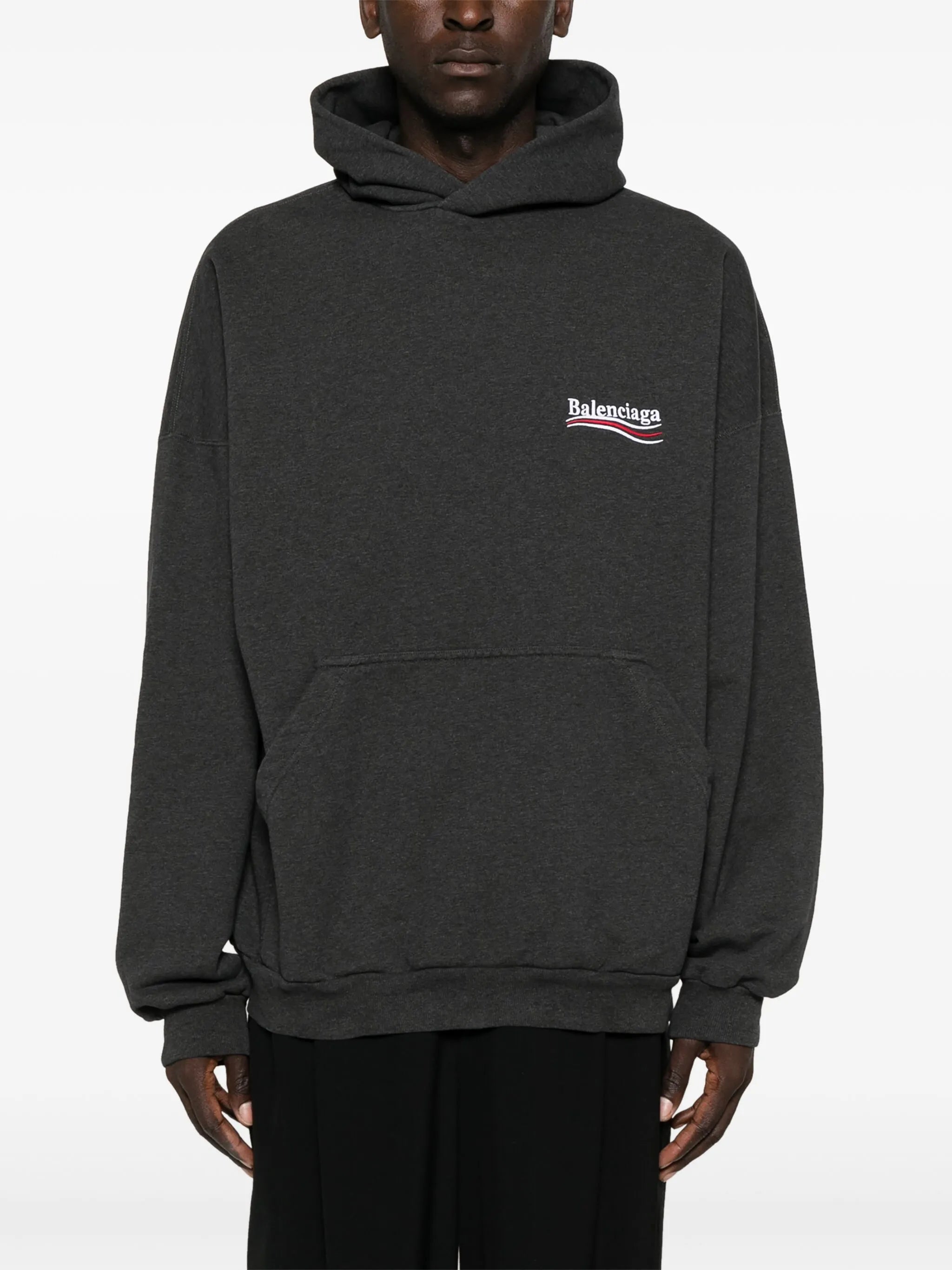 logo-embroidered cotton hoodie