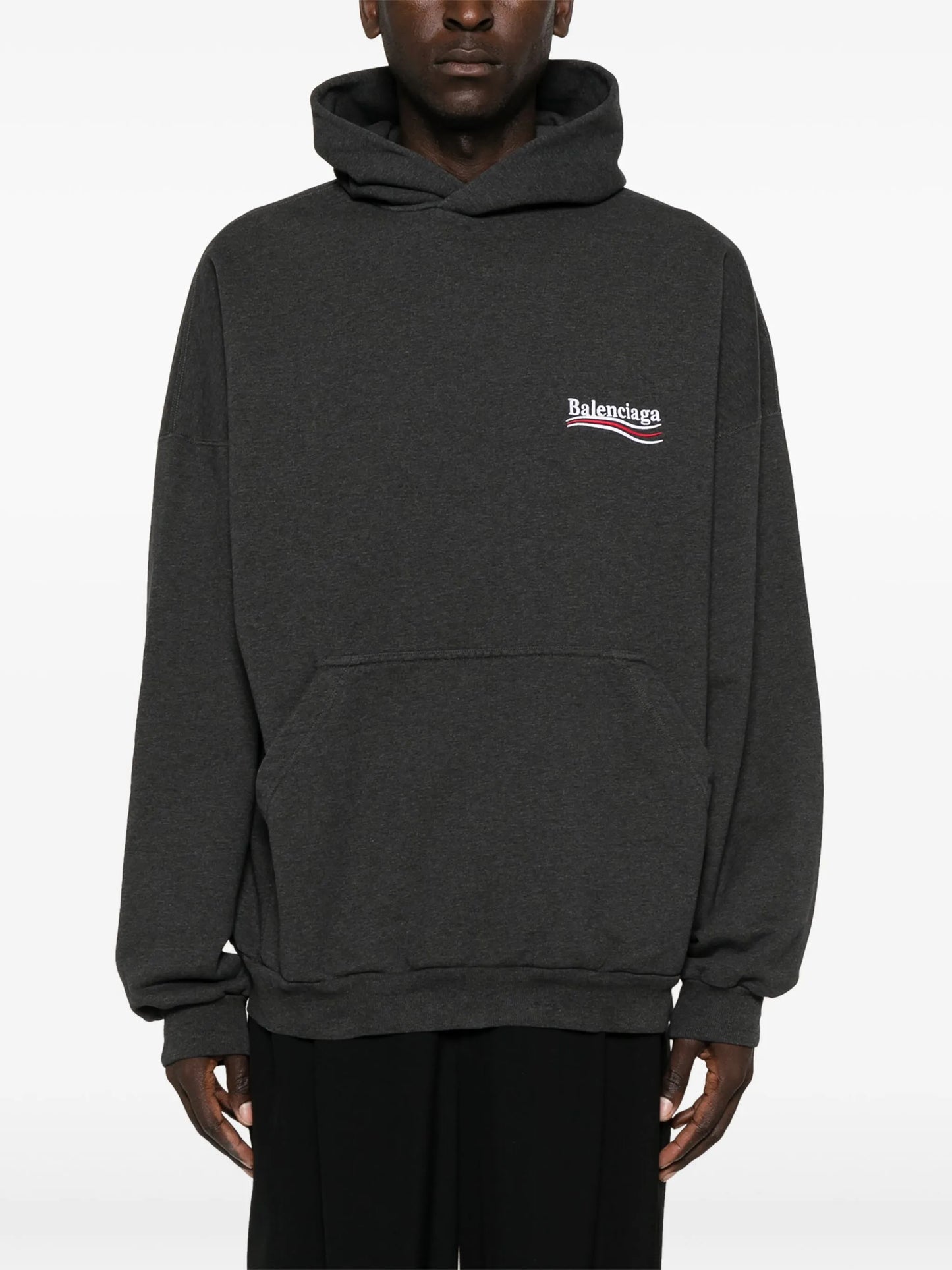 logo-embroidered cotton hoodie