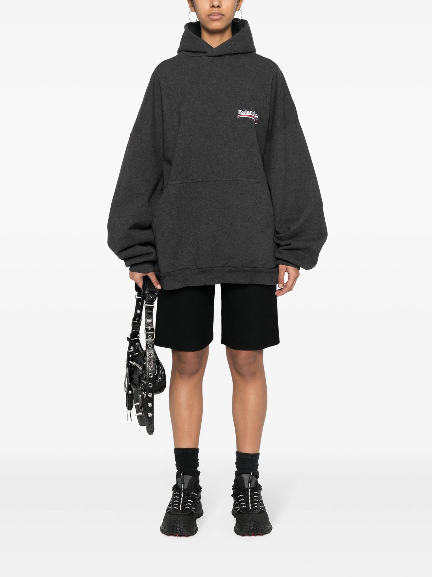 logo-embroidered cotton hoodie