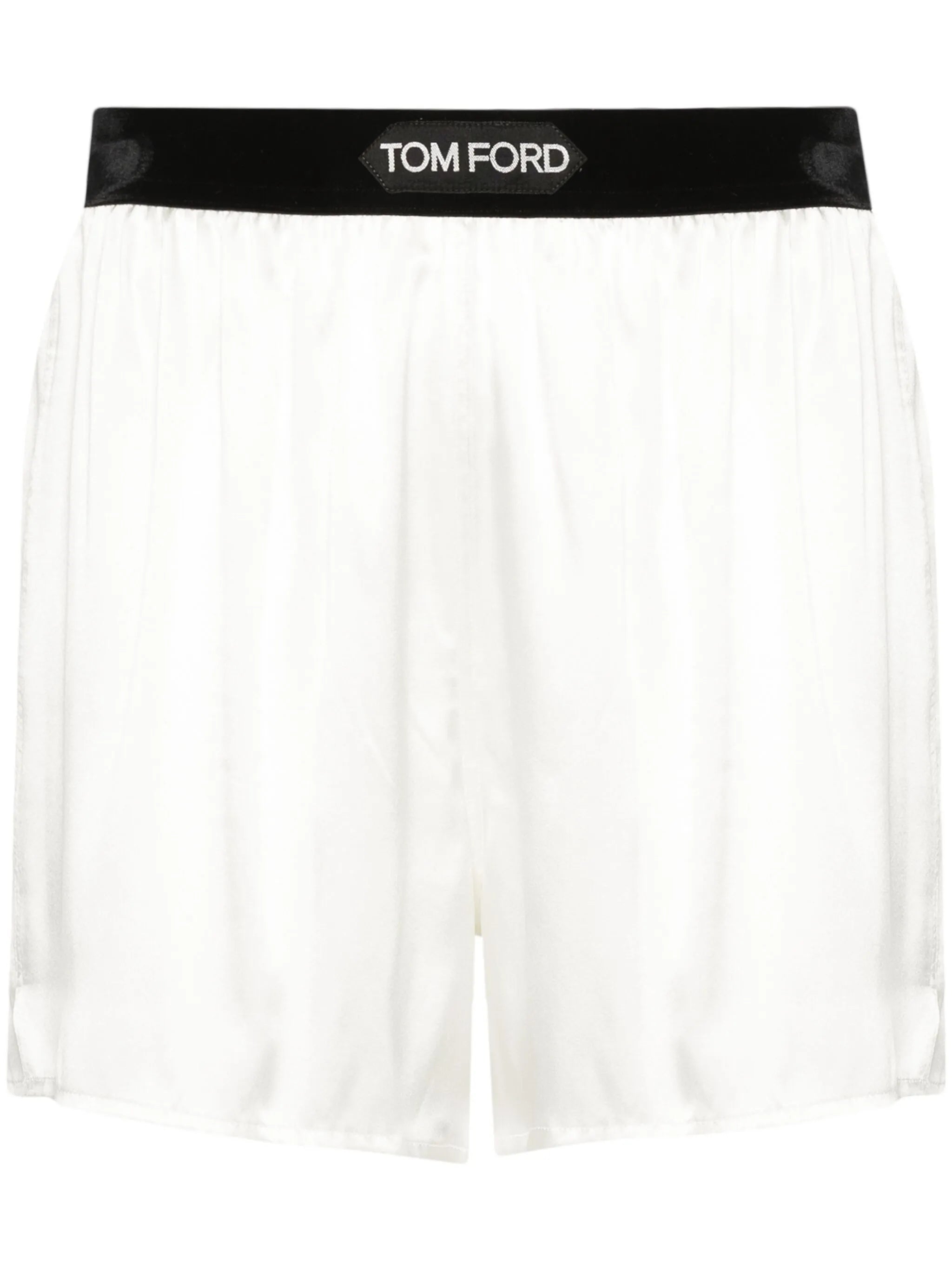 logo-waistband satin shorts