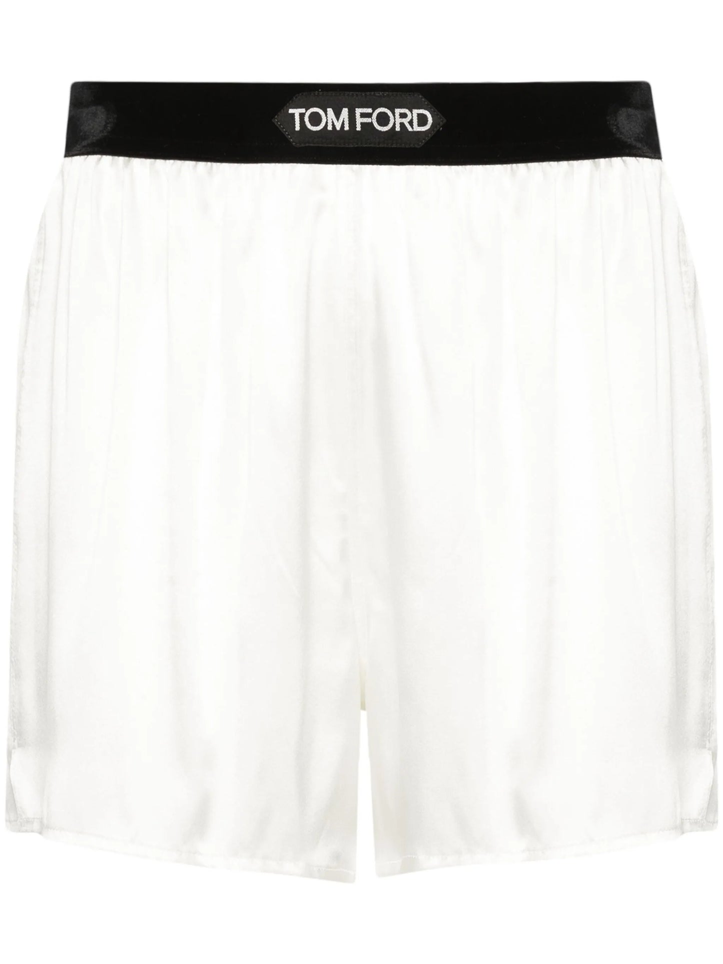 logo-waistband satin shorts