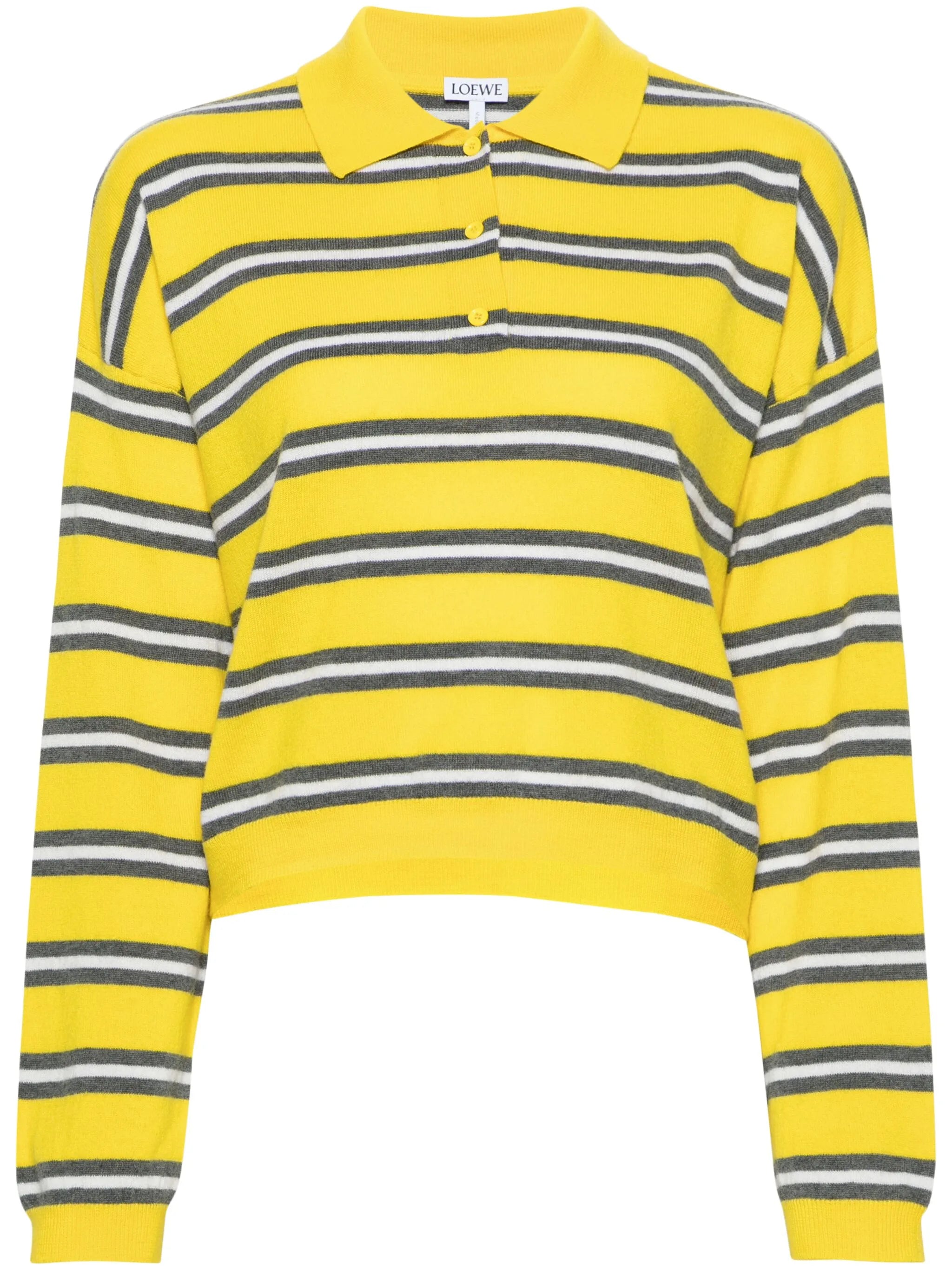 polo-collar striped jumper