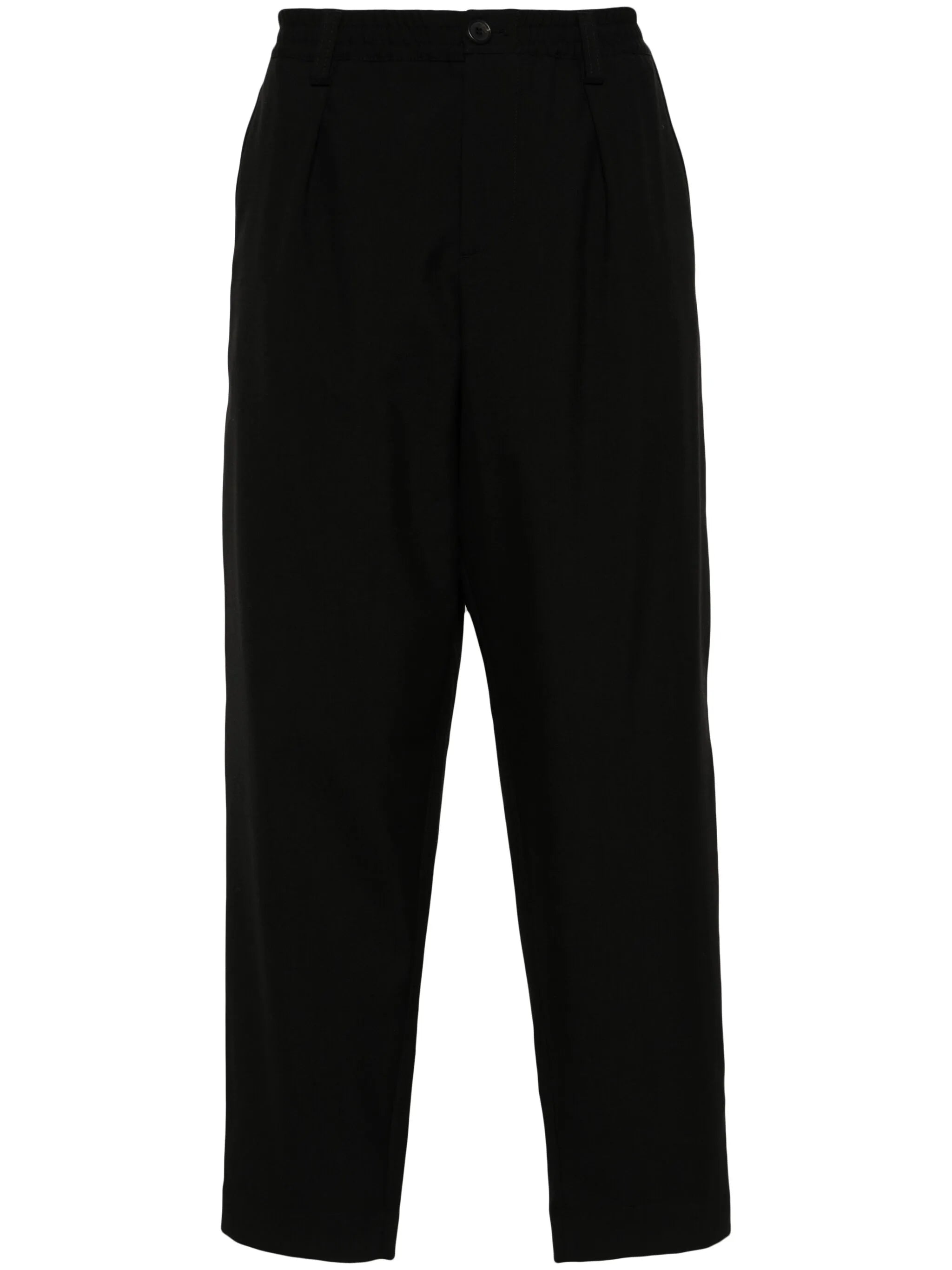 cropped wool tapered trousers