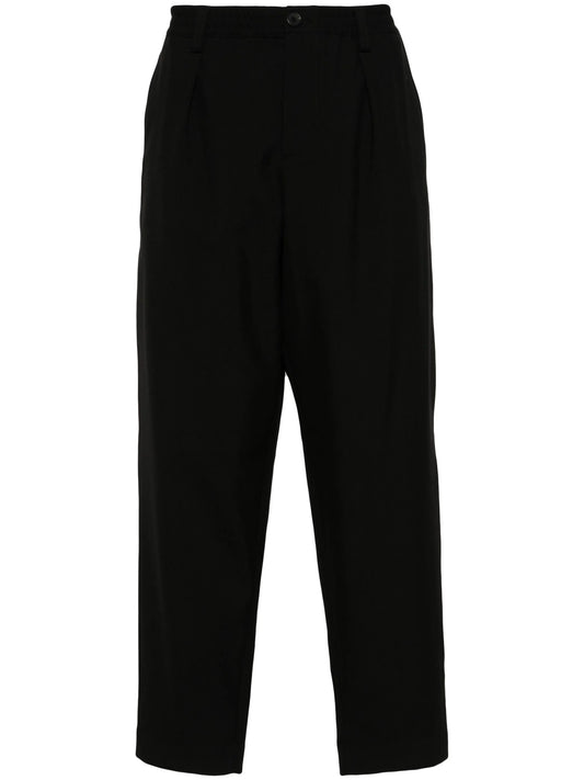 cropped wool tapered trousers