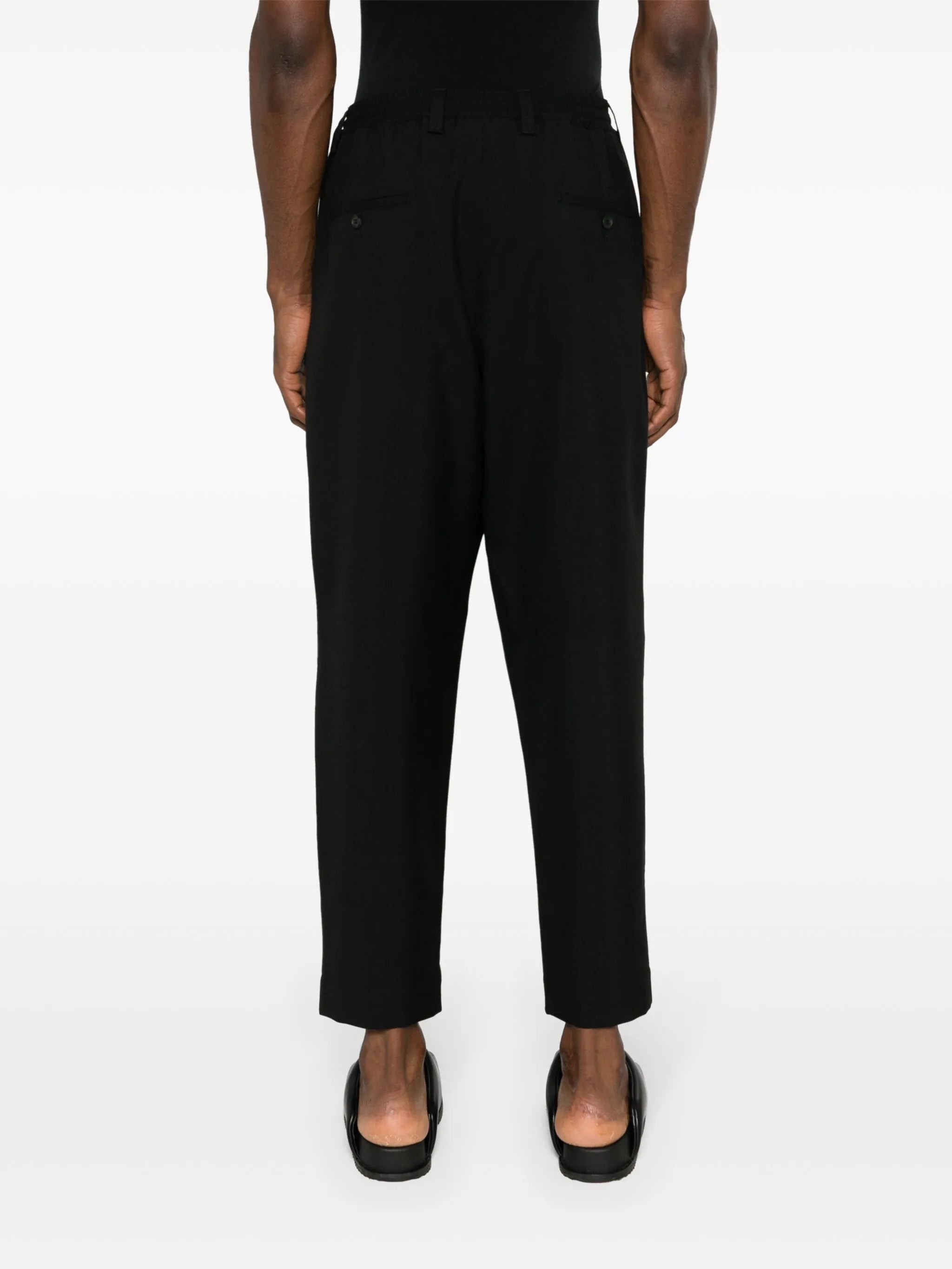 cropped wool tapered trousers