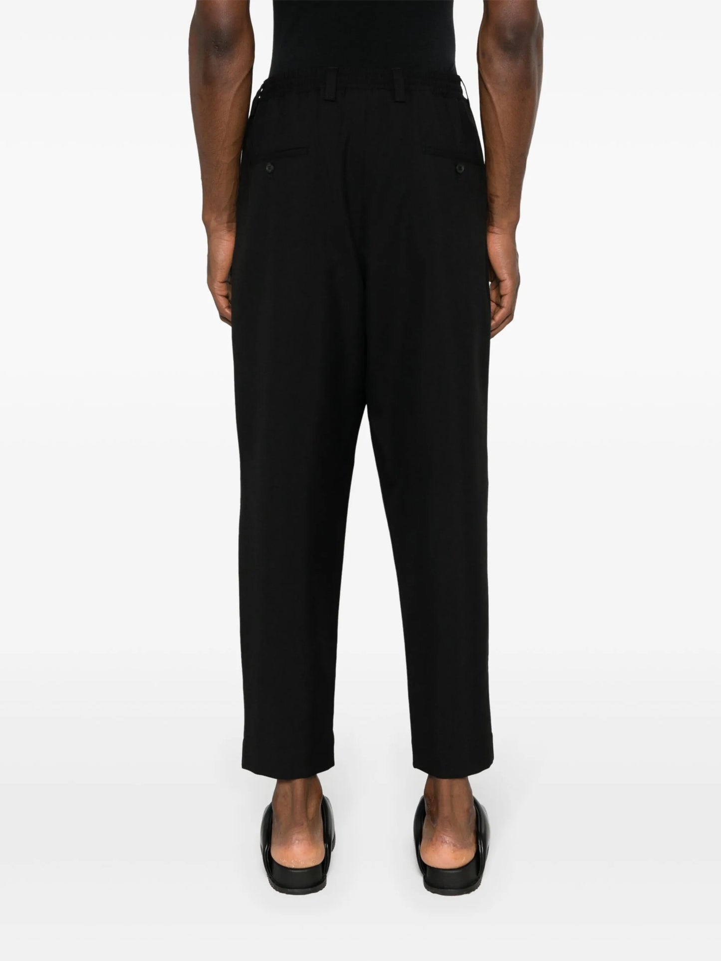 cropped wool tapered trousers