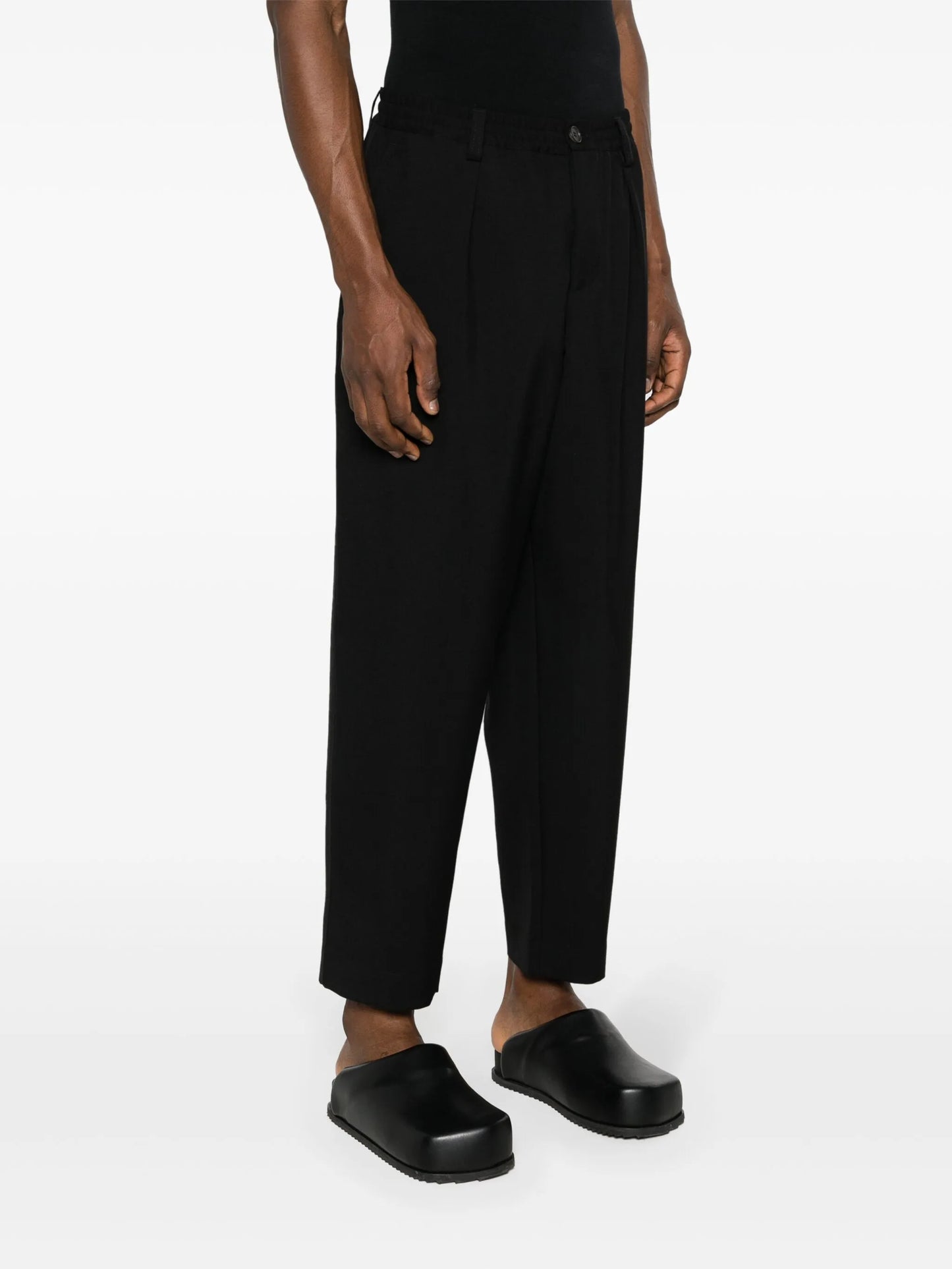cropped wool tapered trousers