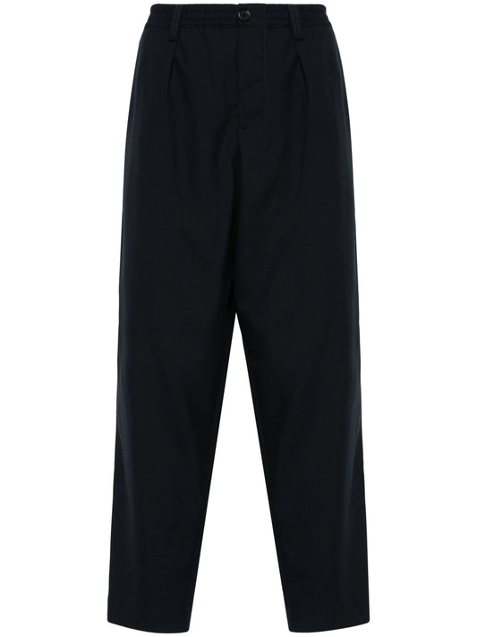 pleat-detail tapered trousers