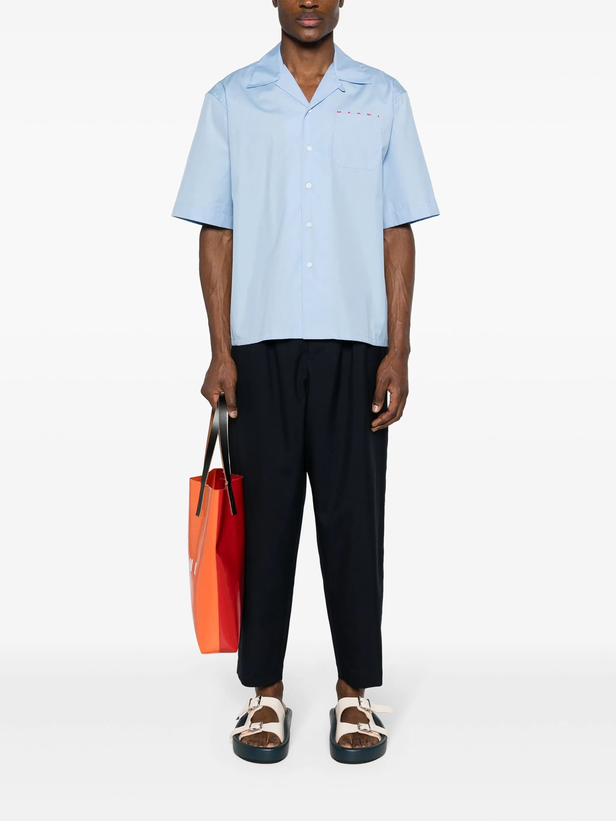 pleat-detail tapered trousers