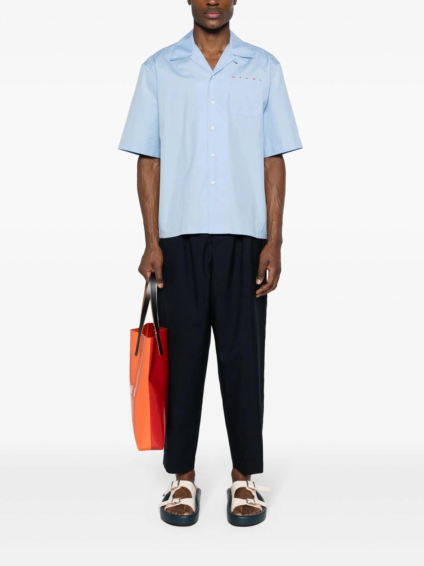 pleat-detail tapered trousers
