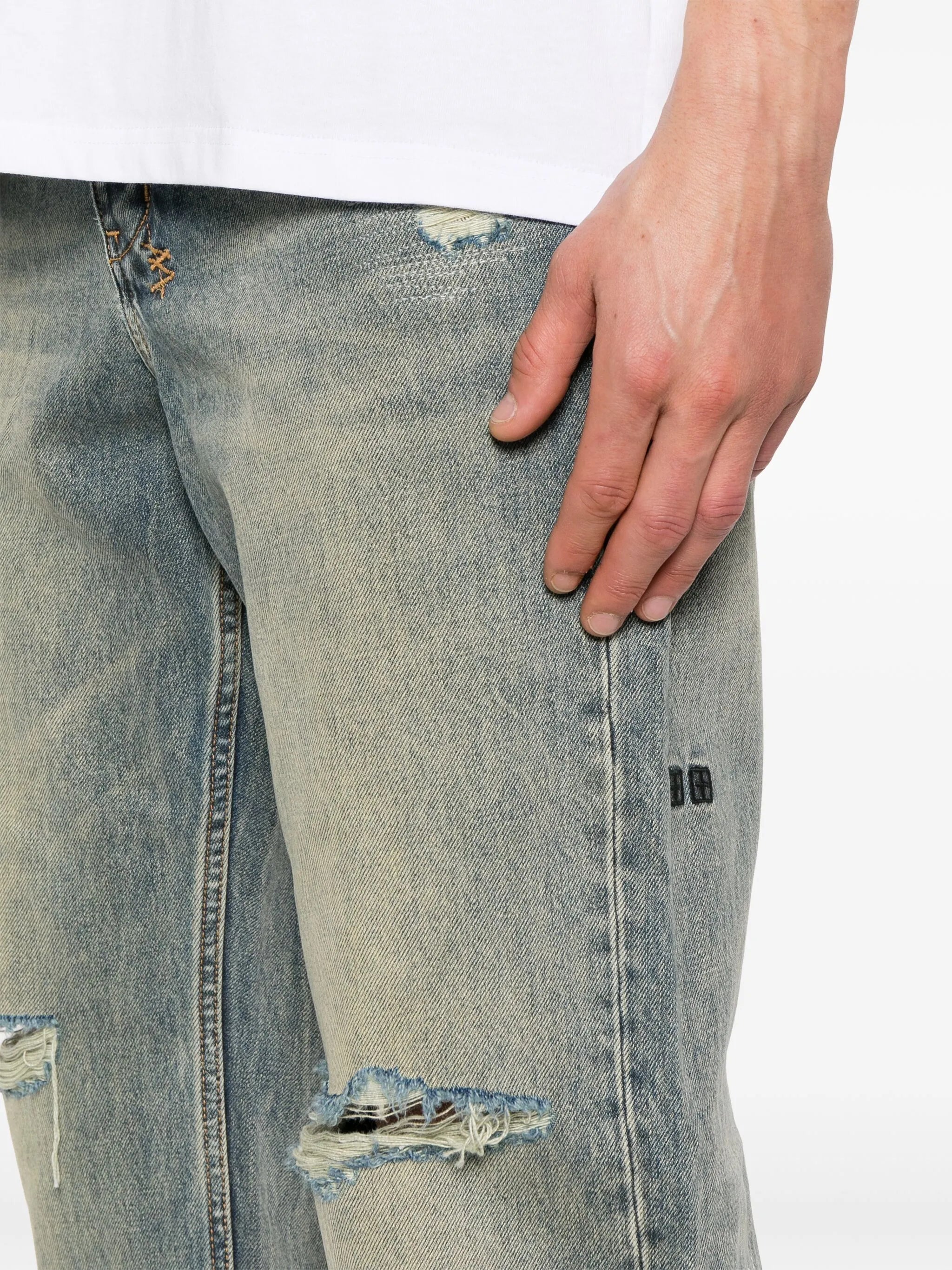 Anti K Throw Bak Trash wide-leg jeans