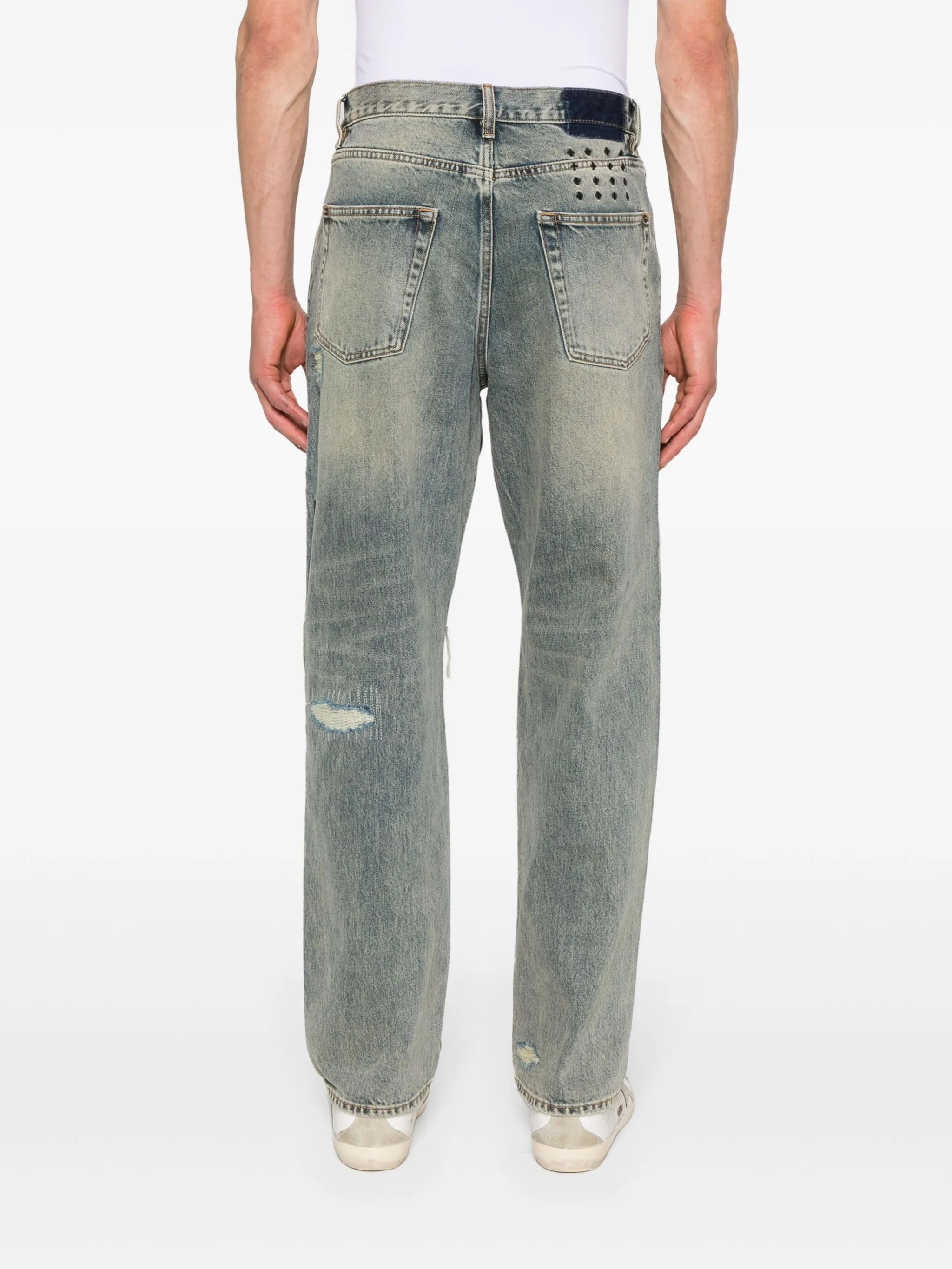 Anti K Throw Bak Trash wide-leg jeans