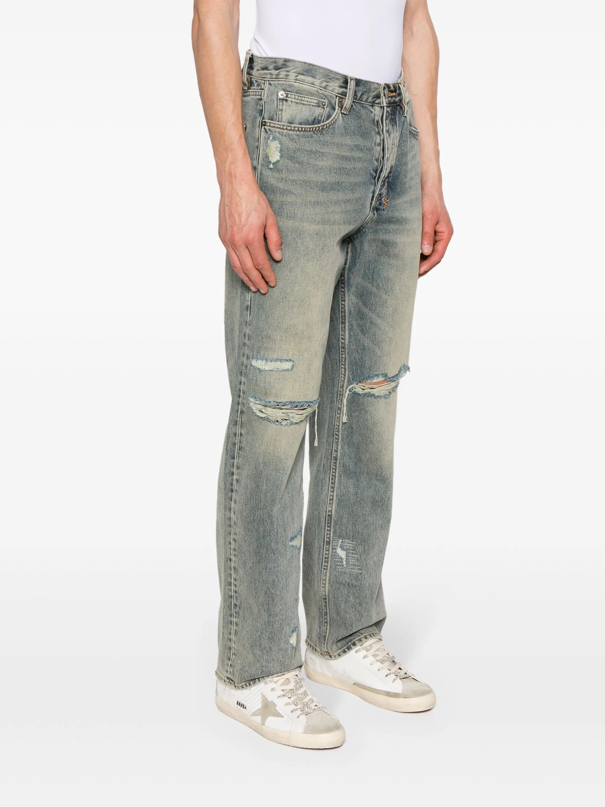 Anti K Throw Bak Trash wide-leg jeans