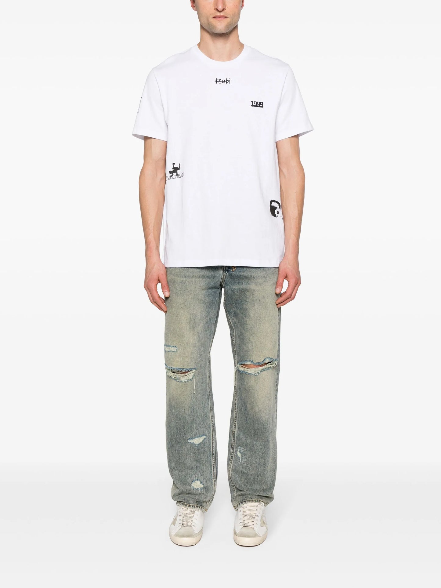 Anti K Throw Bak Trash wide-leg jeans