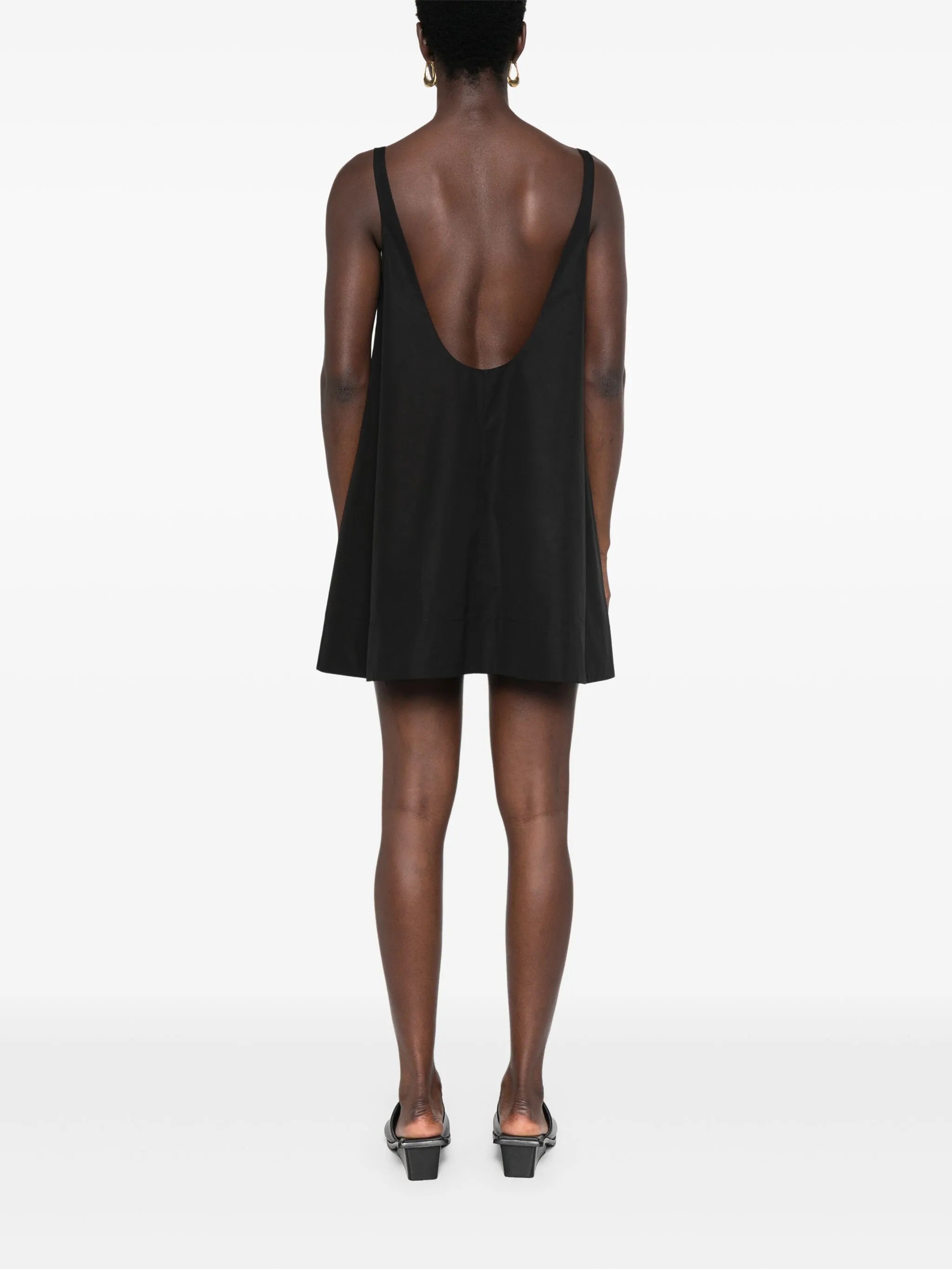 scoop-back mini dress
