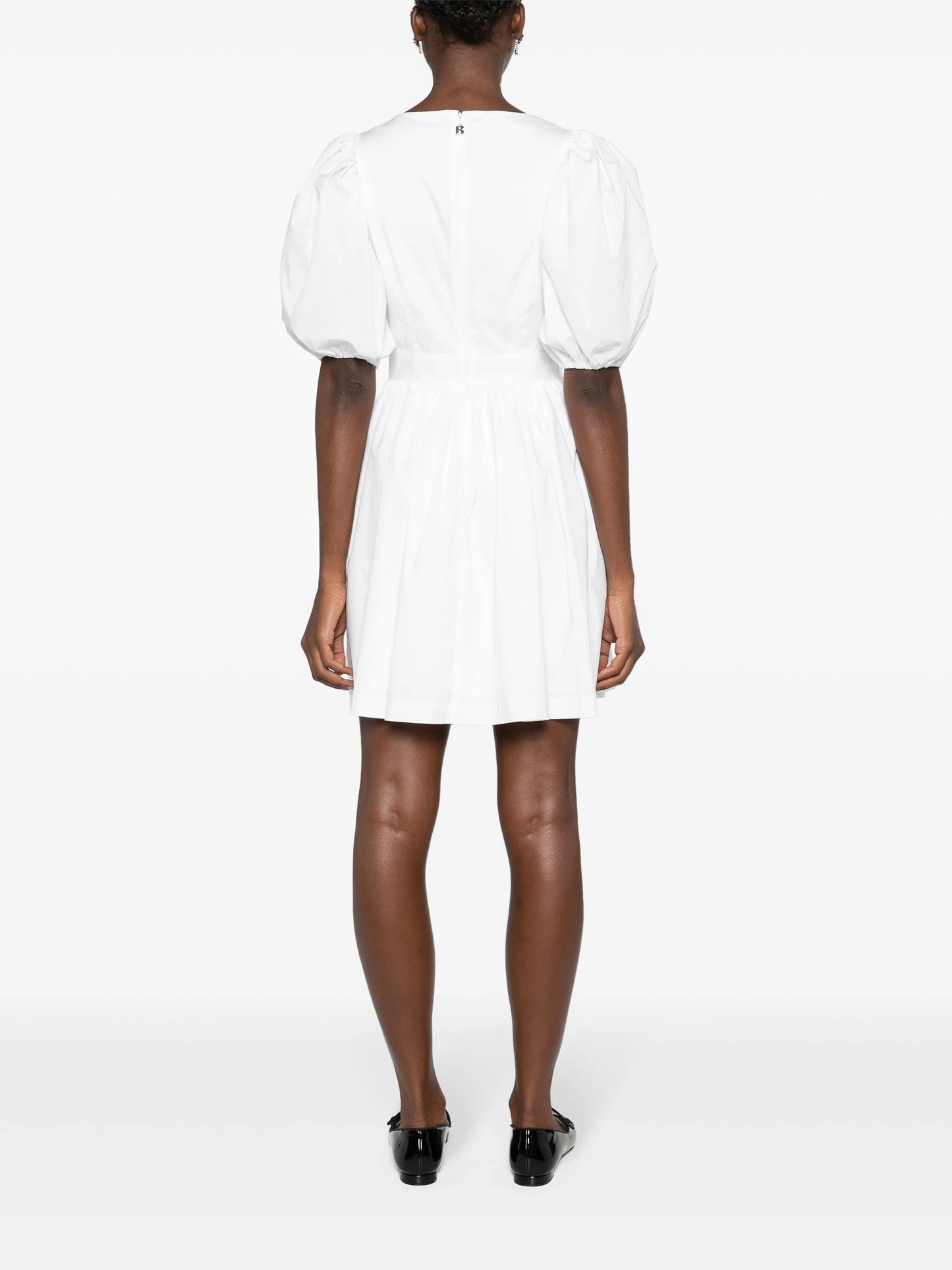 ruched-detail V-neck minidress