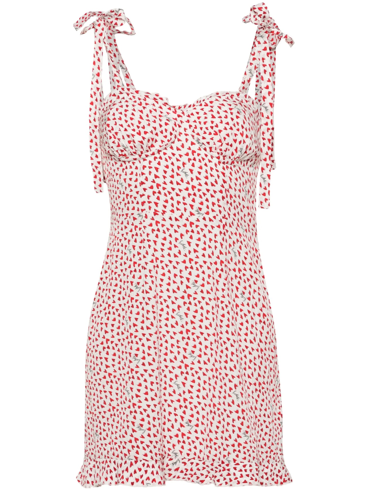 heart-print flared minidress