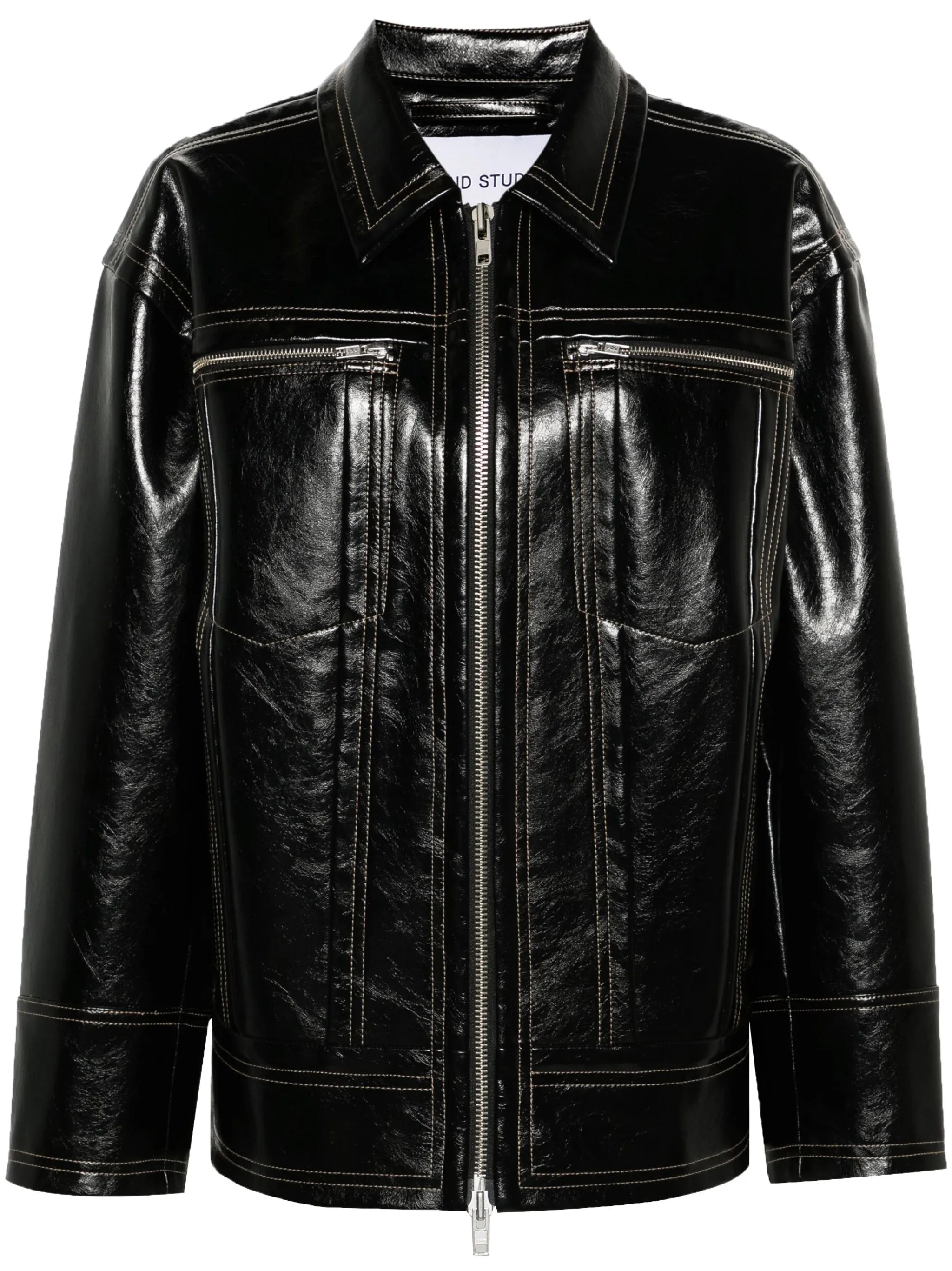 Lavender faux-leather jacket