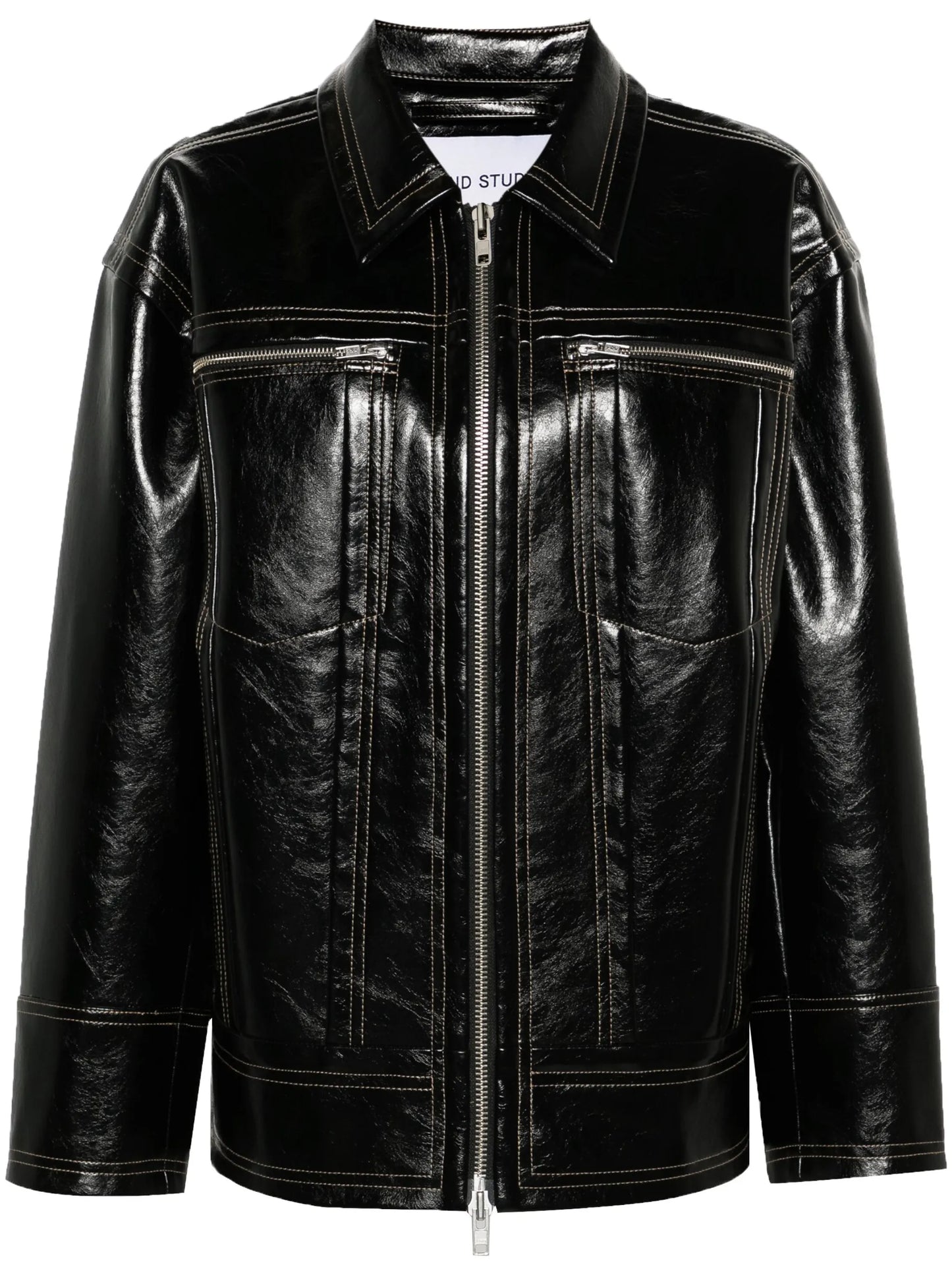 Lavender faux-leather jacket
