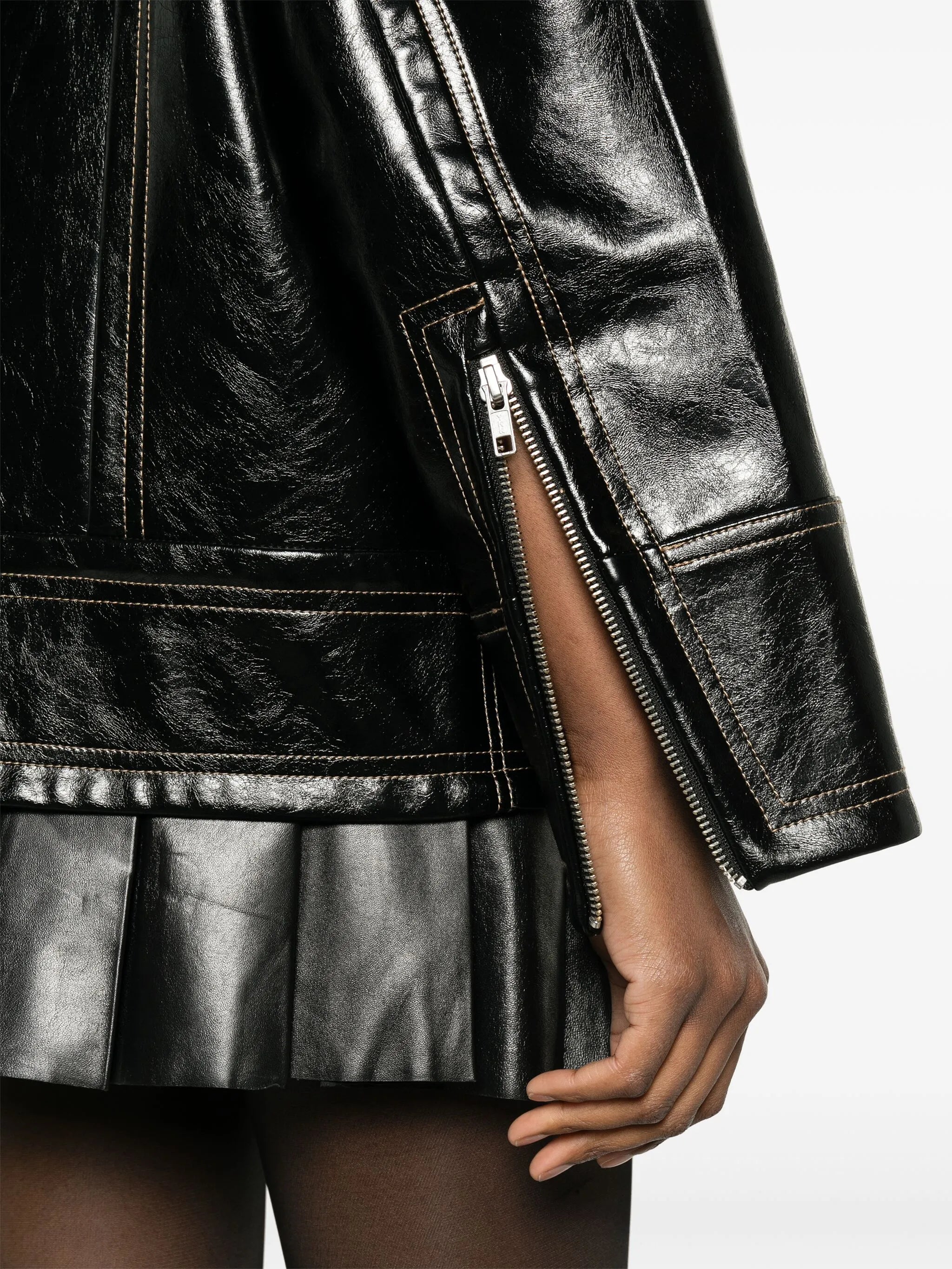 Lavender faux-leather jacket