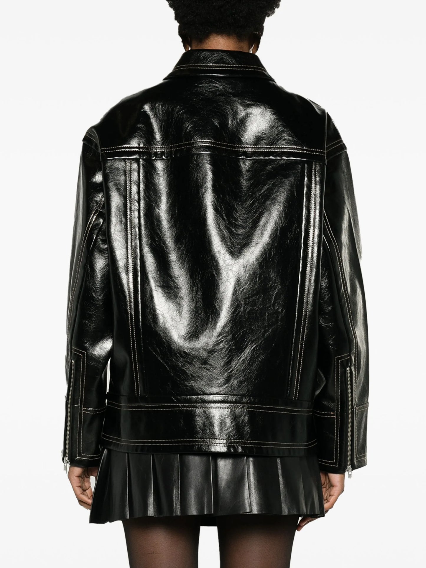 Lavender faux-leather jacket