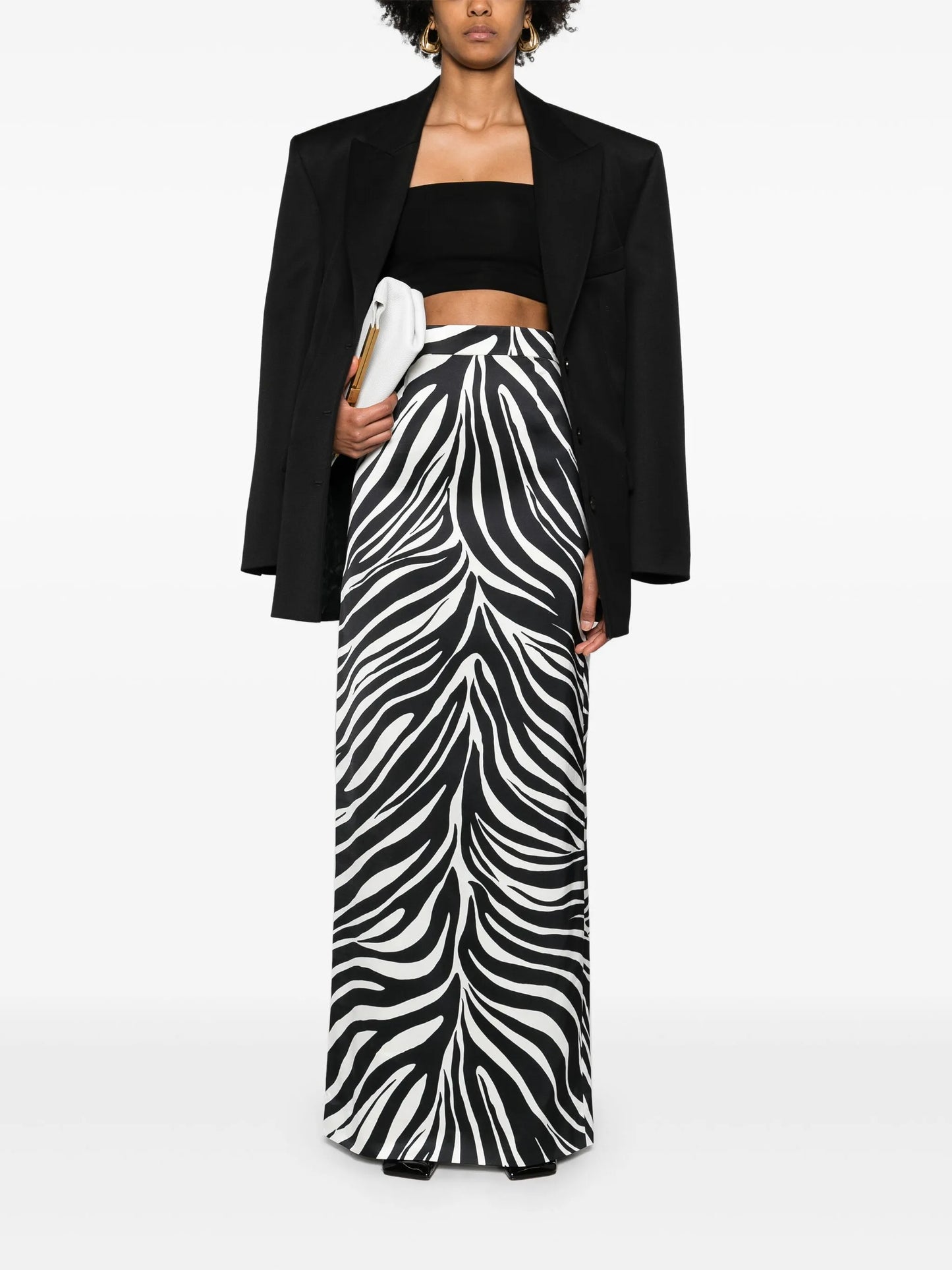 zebra-print maxi pencil skirt