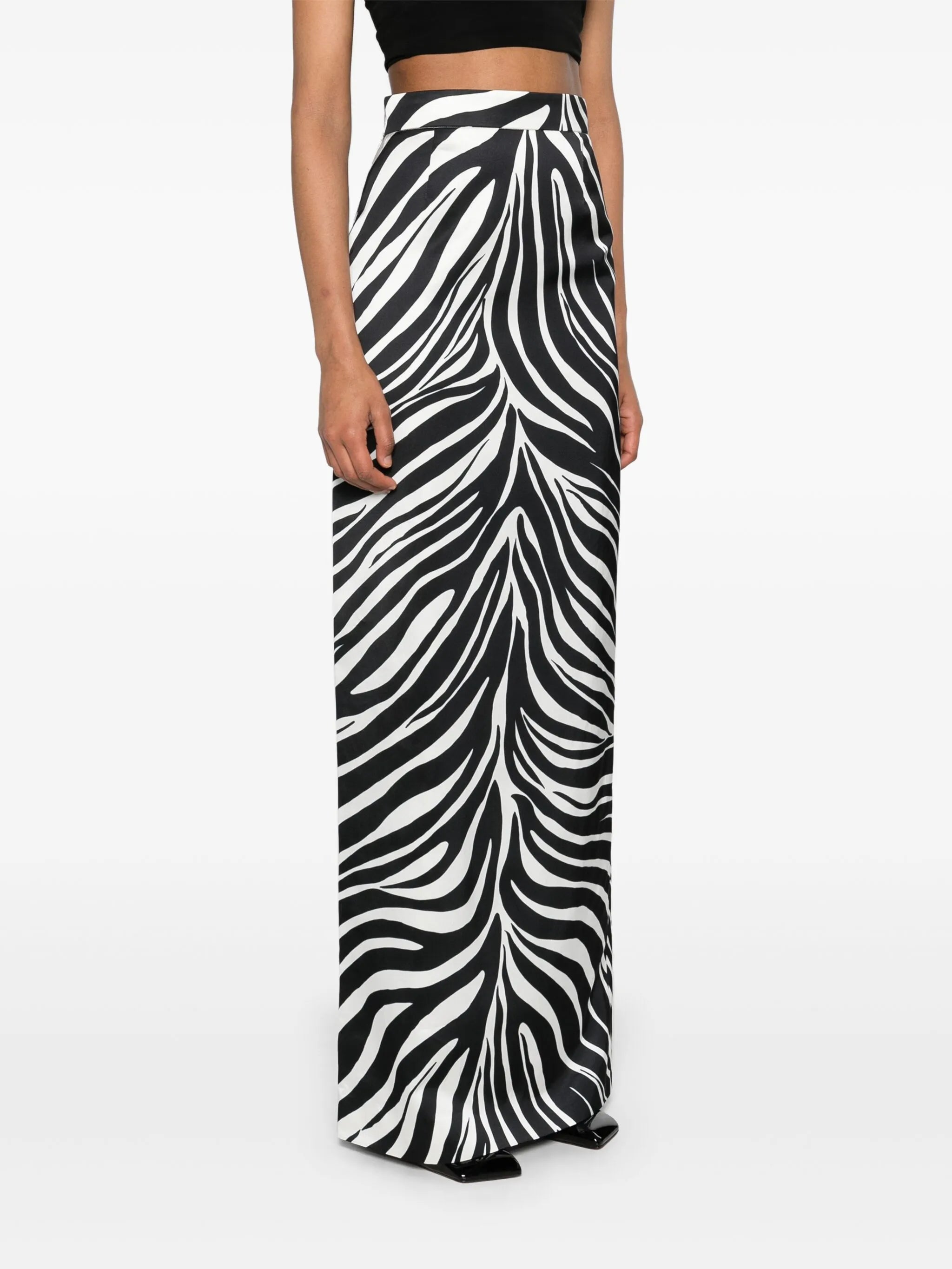zebra-print maxi pencil skirt