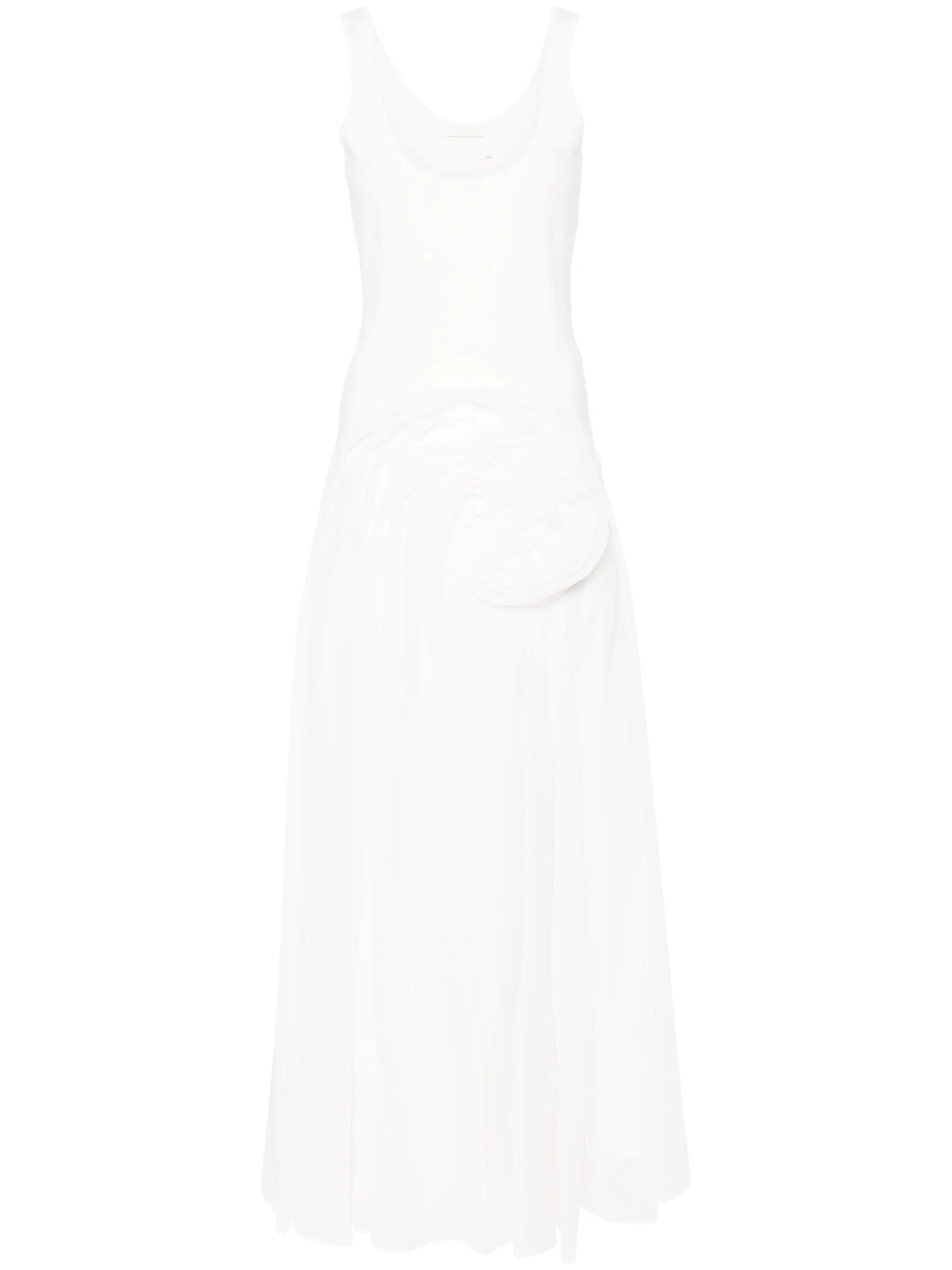 floral-appliqué maxi dress