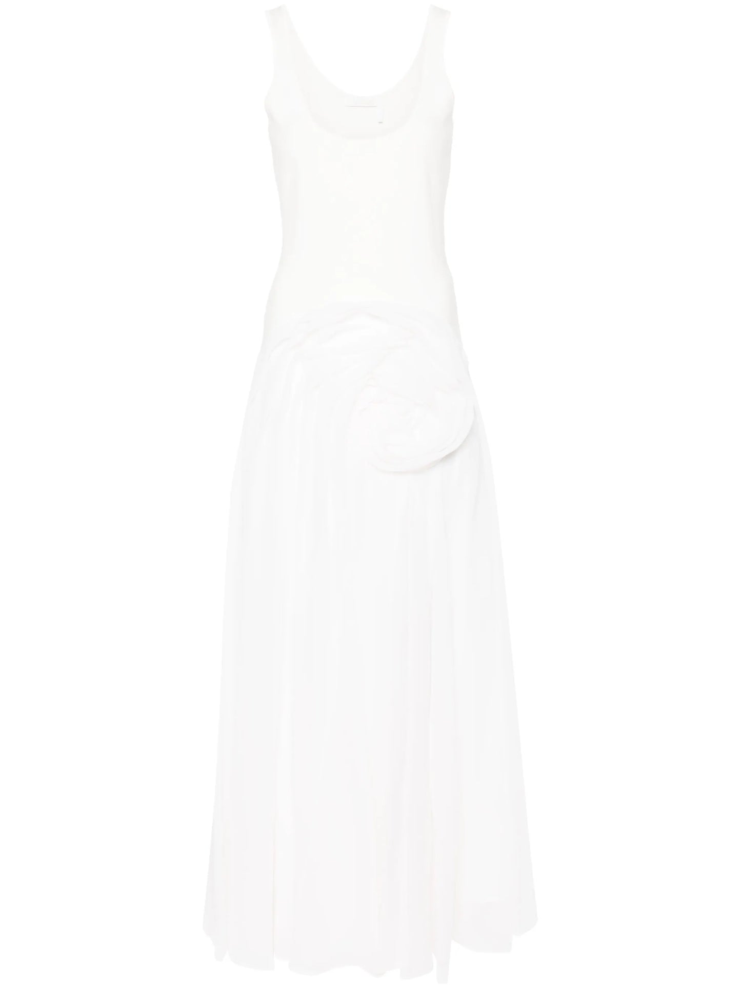 floral-appliqué maxi dress