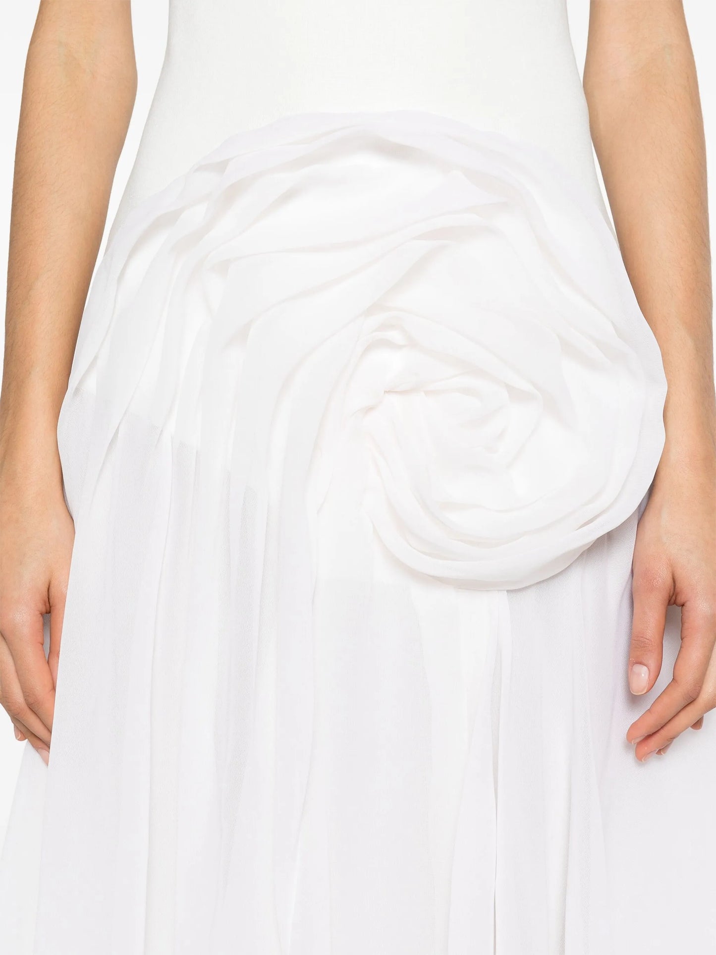 floral-appliqué maxi dress