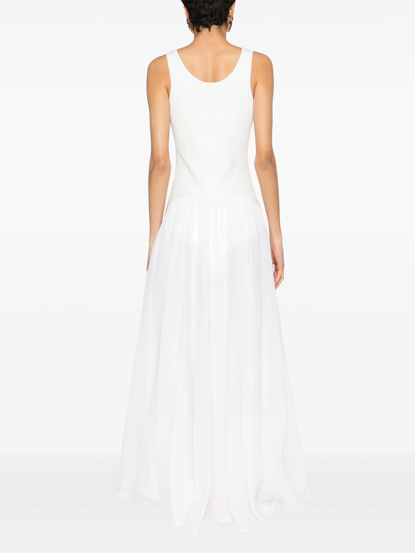 floral-appliqué maxi dress
