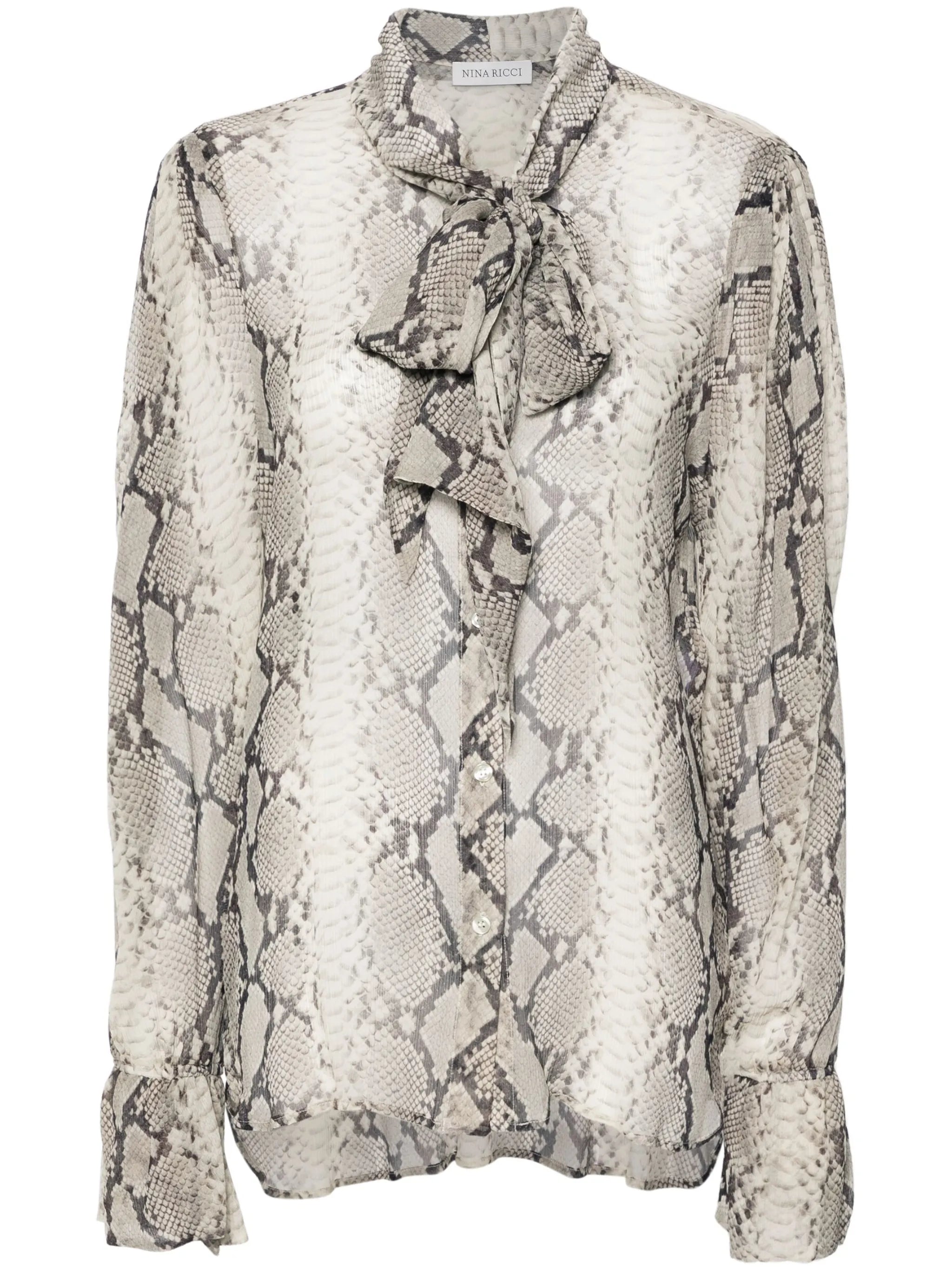 scarf-detail silk blouse