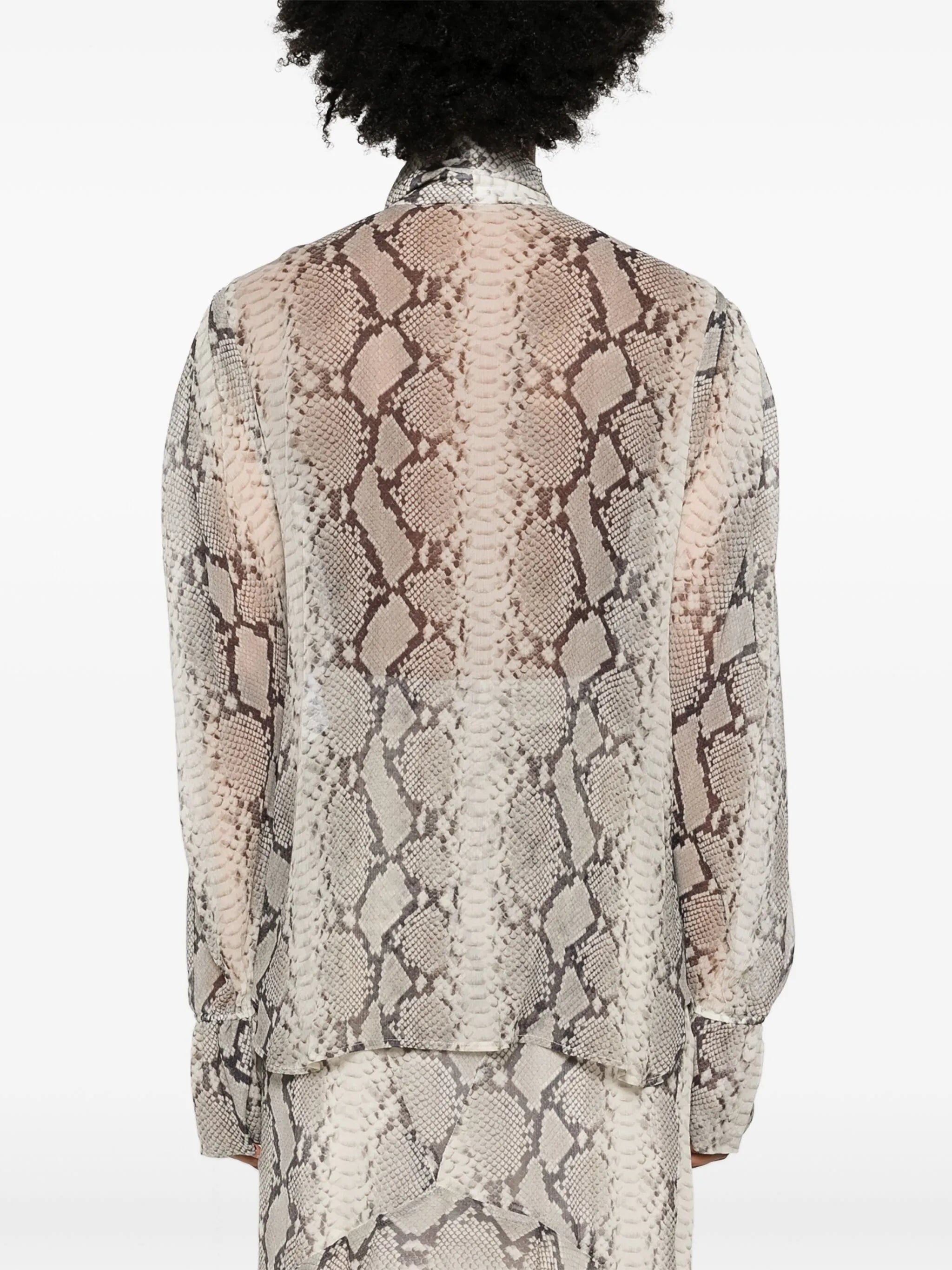 scarf-detail silk blouse