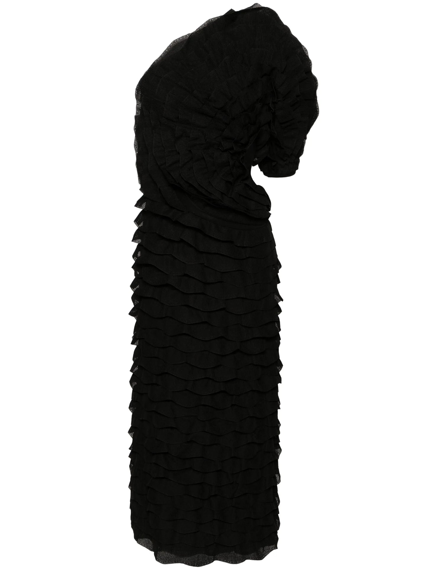 ruffled asymmetric maxi dress