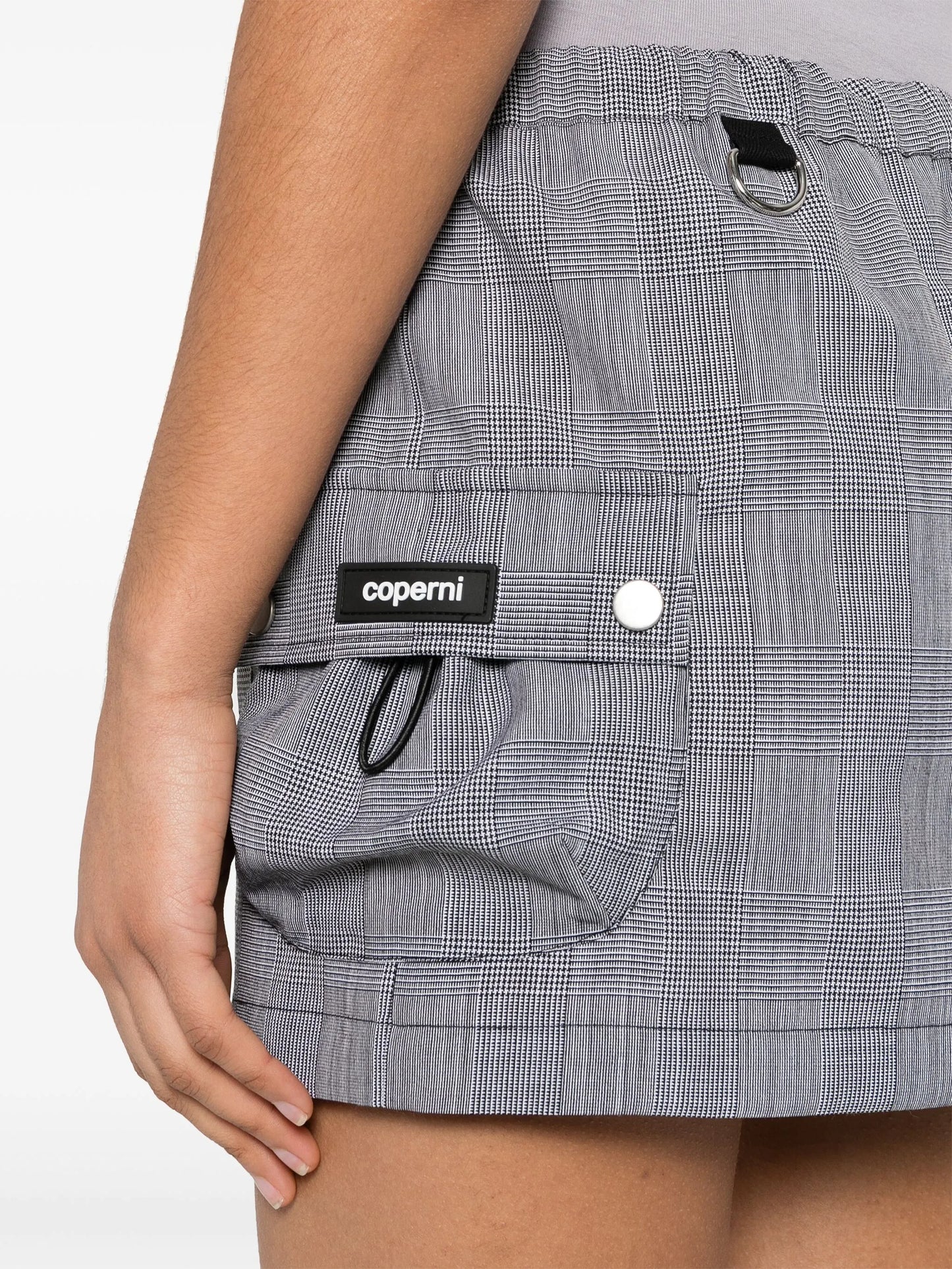logo-appliqué wool skirt