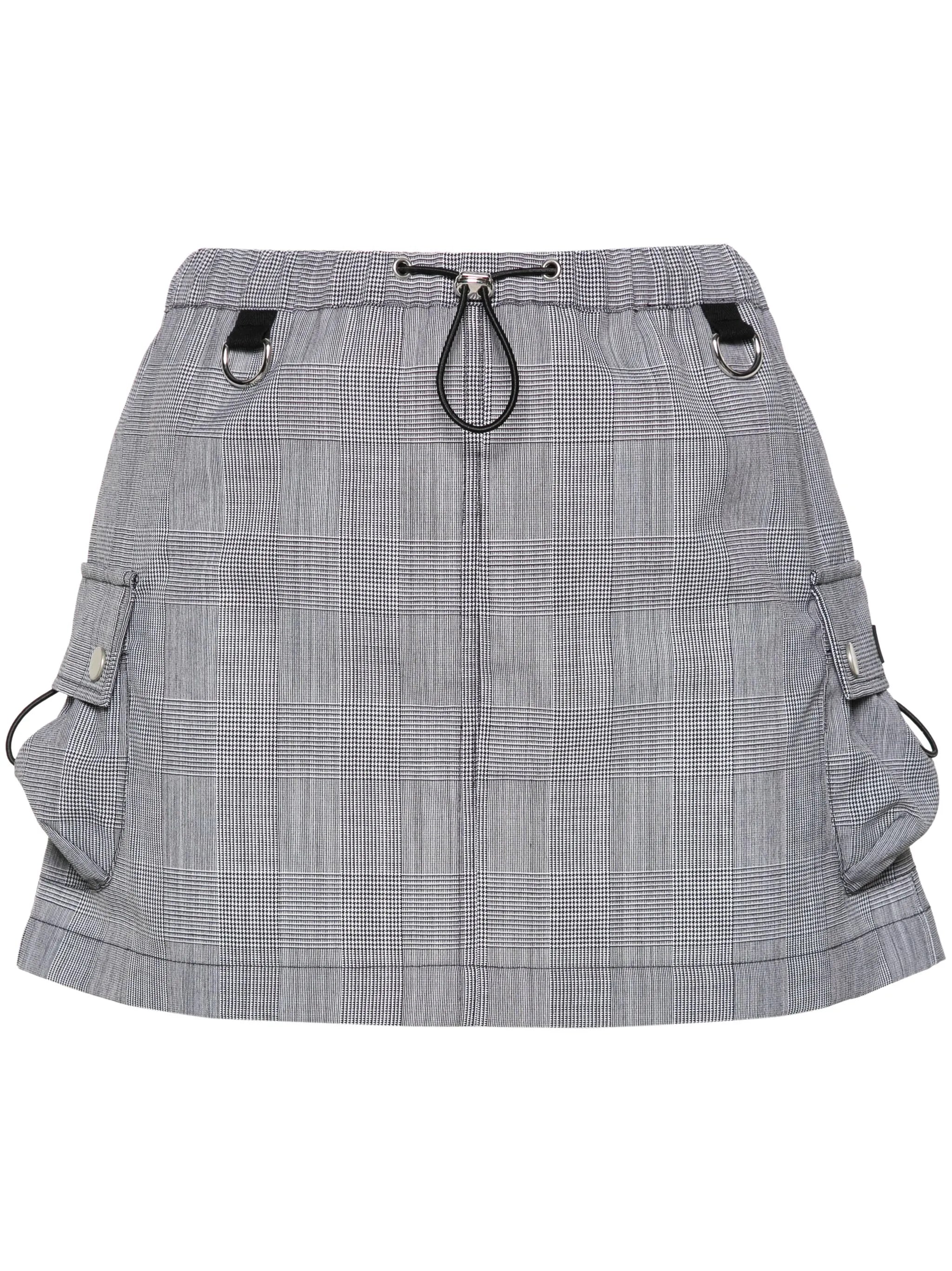 logo-appliqué wool skirt