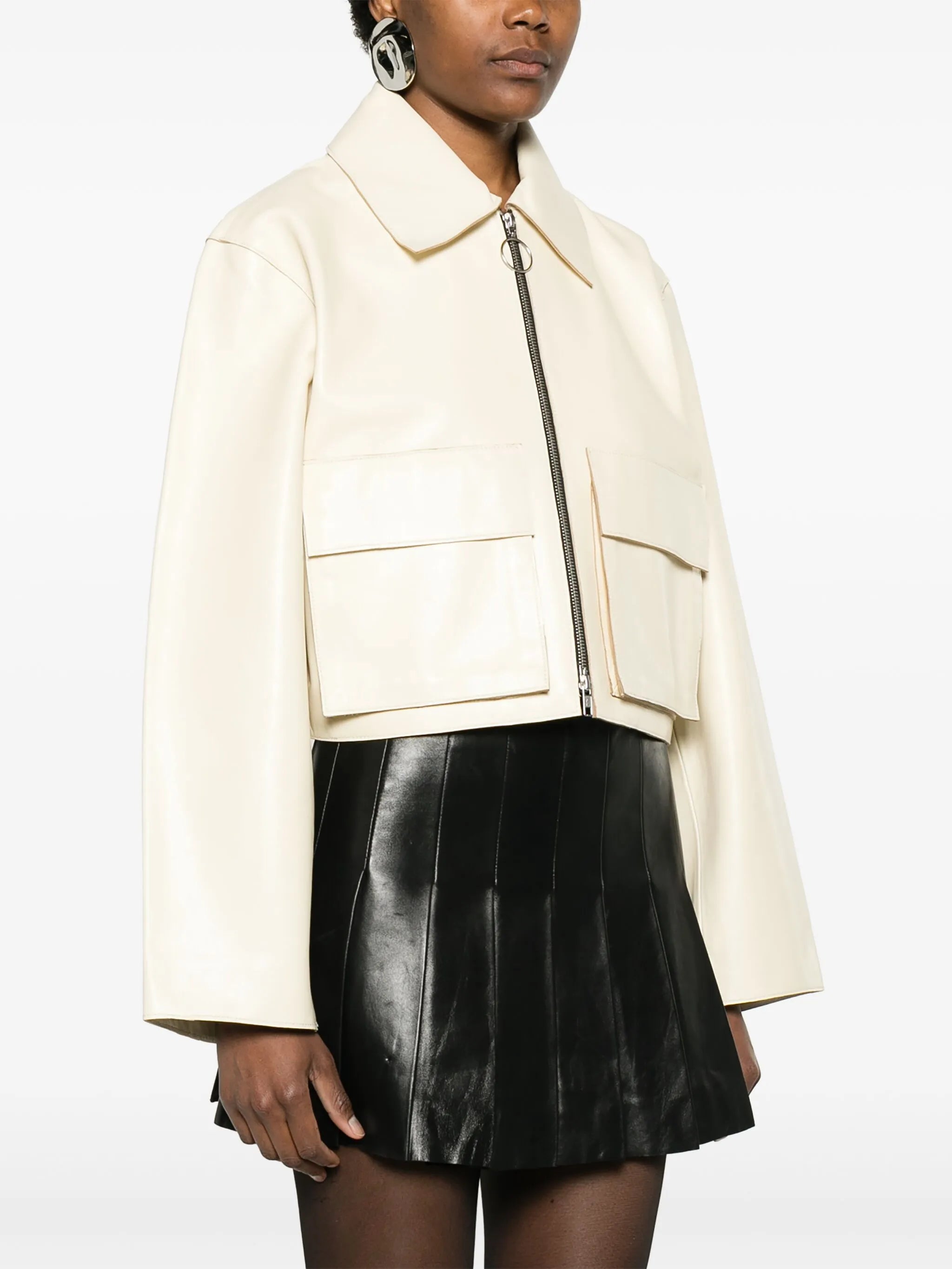 Gretal cropped leather jacket