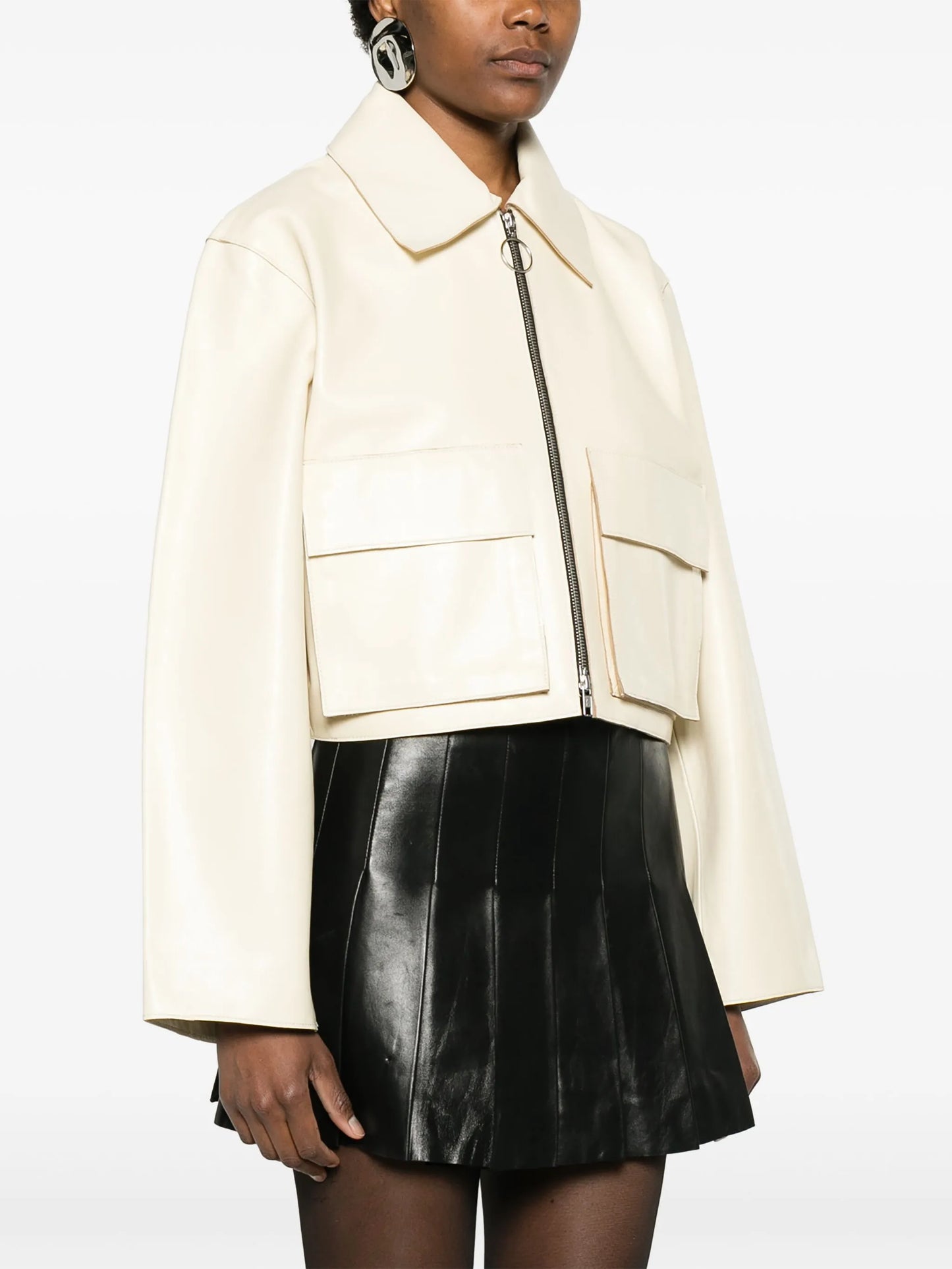 Gretal cropped leather jacket