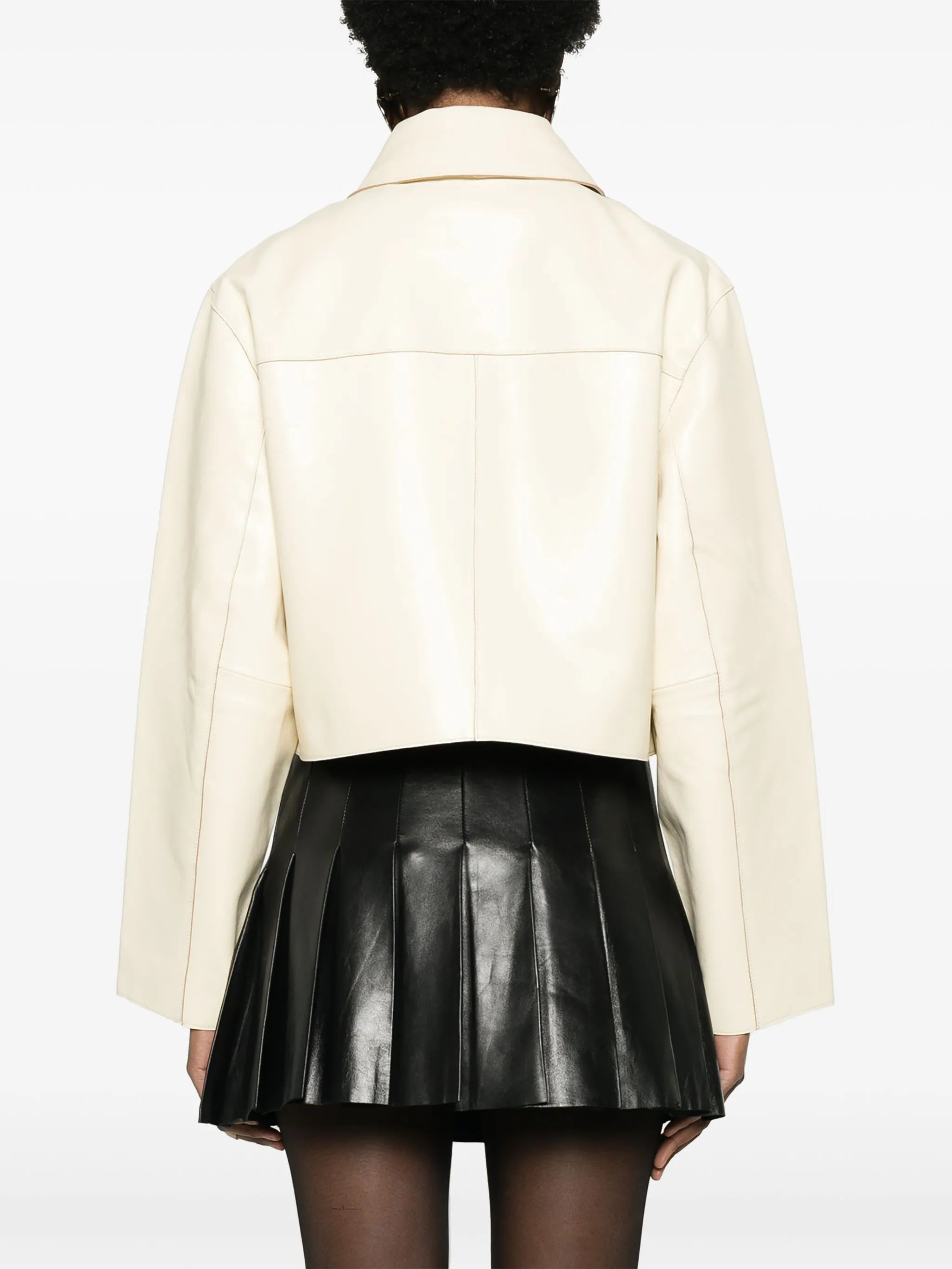 Gretal cropped leather jacket