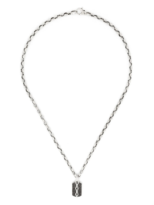 sterling silver medium Thorn Razer Tag sapphire necklace