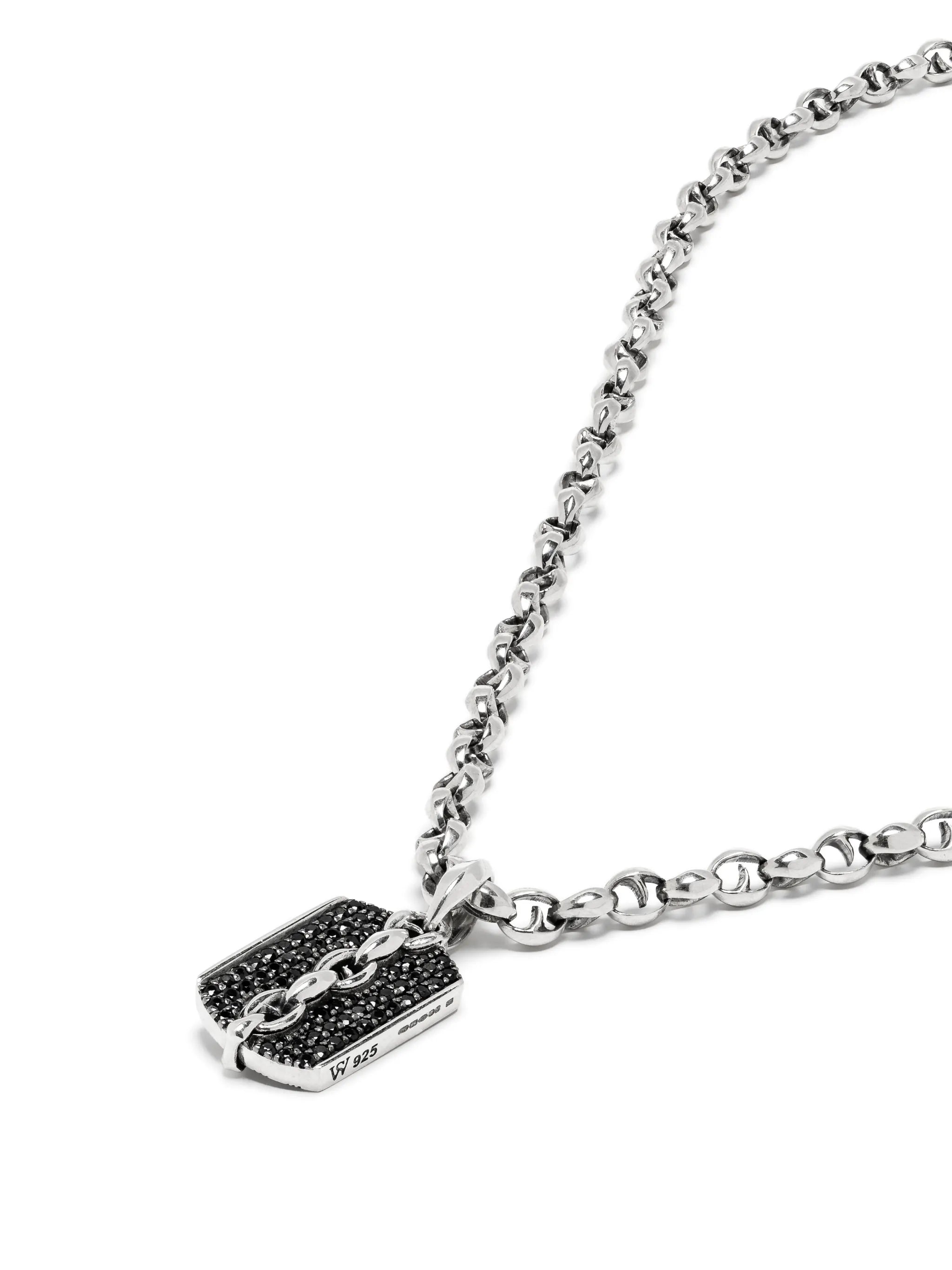 sterling silver medium Thorn Razer Tag sapphire necklace