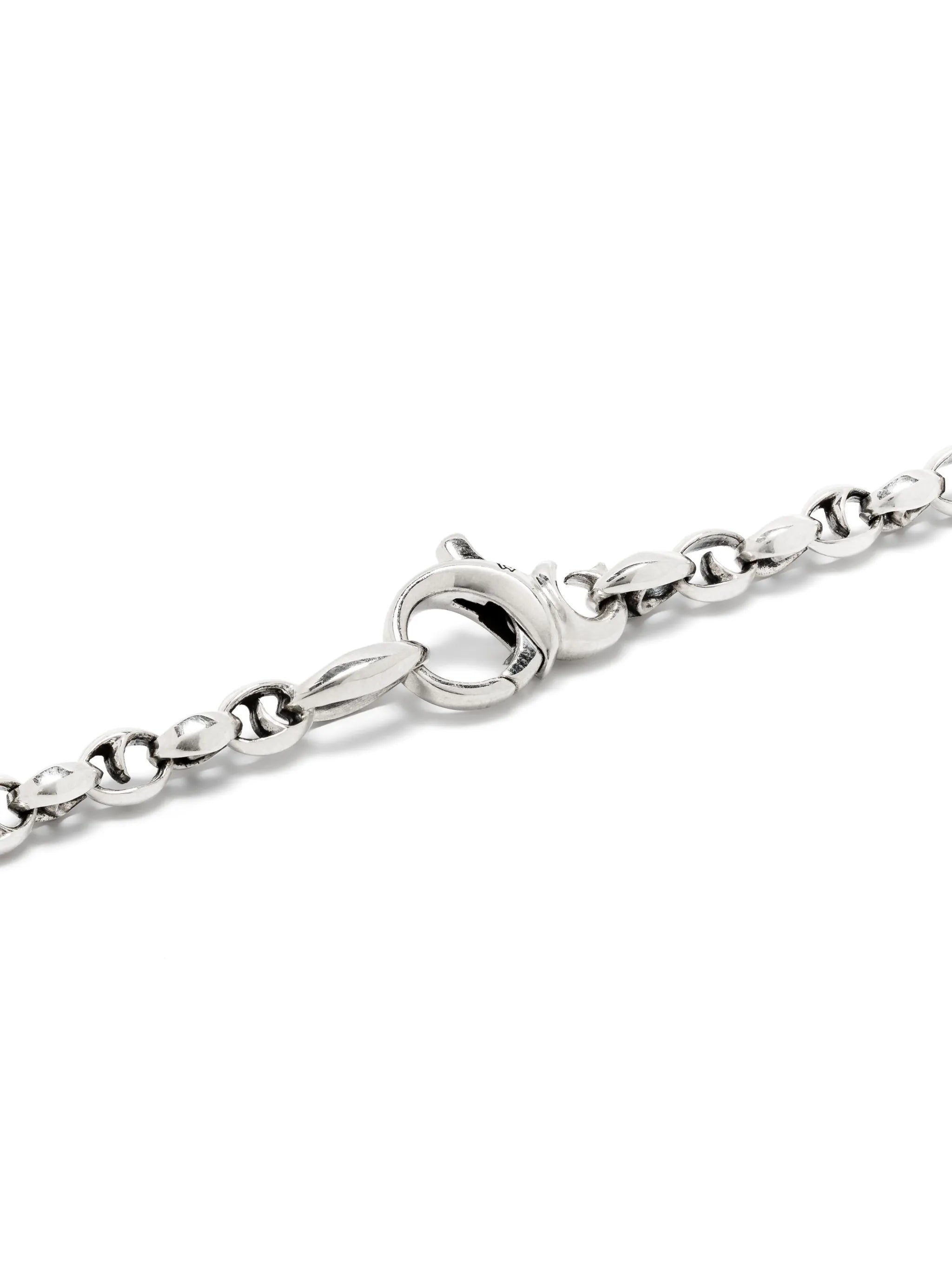 sterling silver medium Thorn Razer Tag sapphire necklace