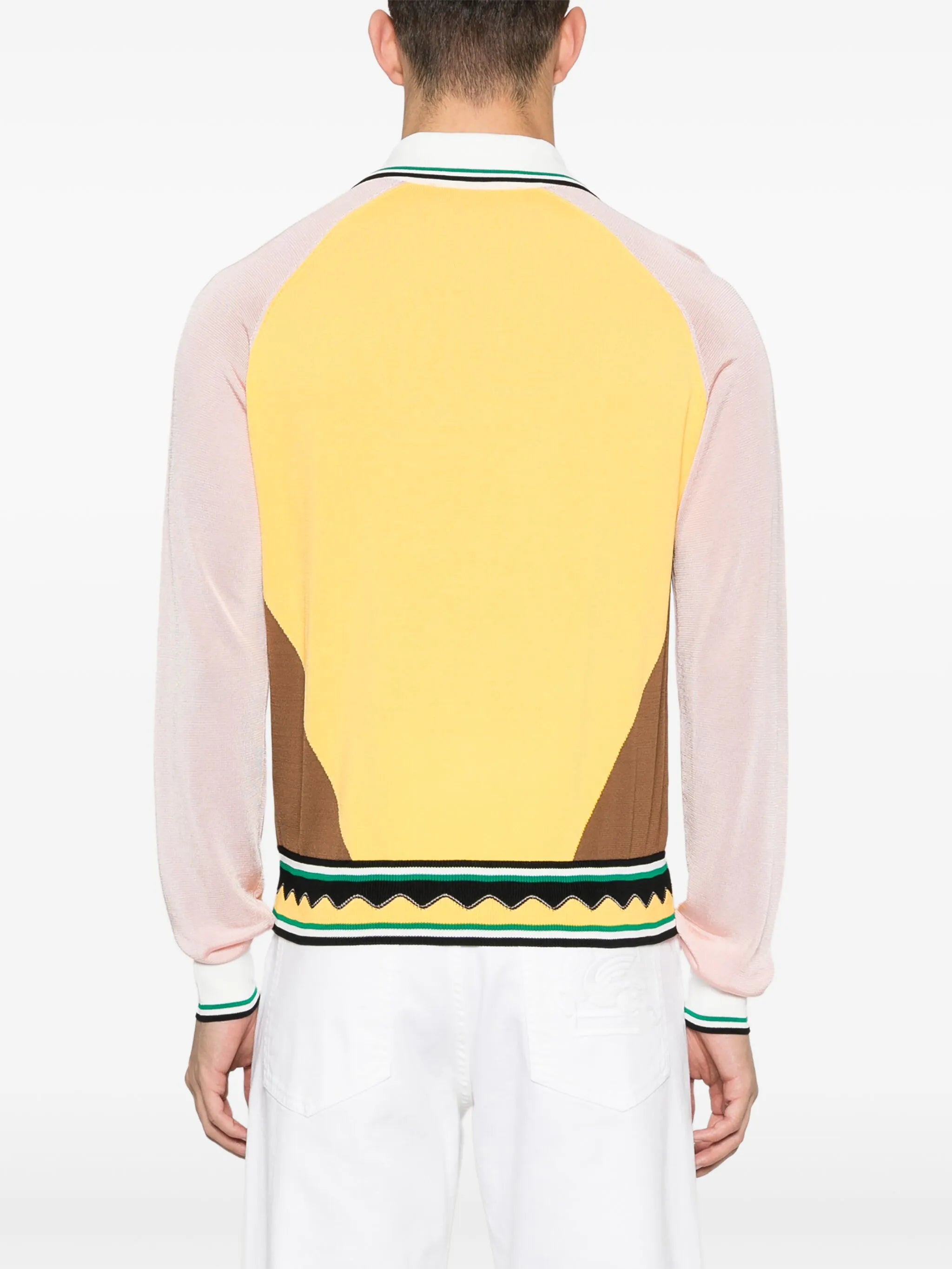 colour-block panelled polo shirt