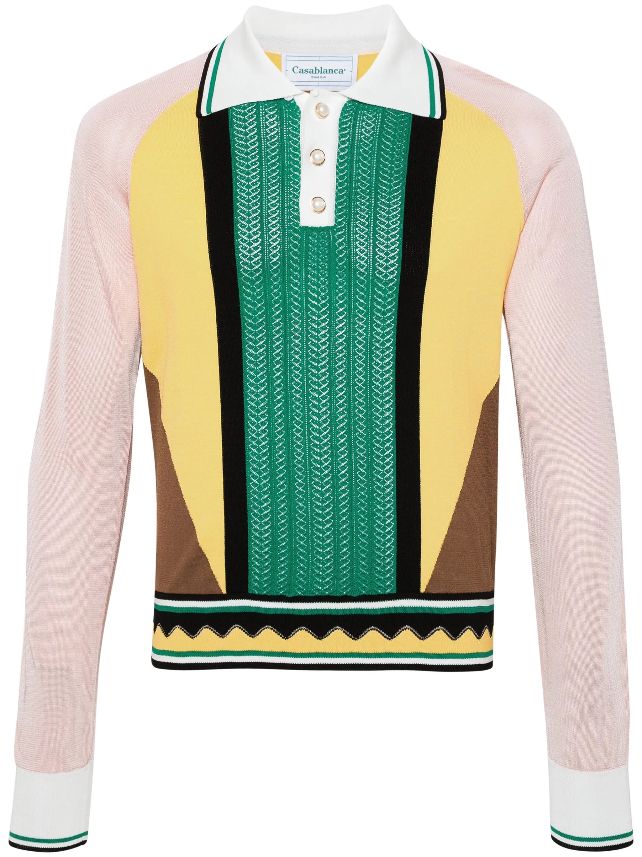 colour-block panelled polo shirt