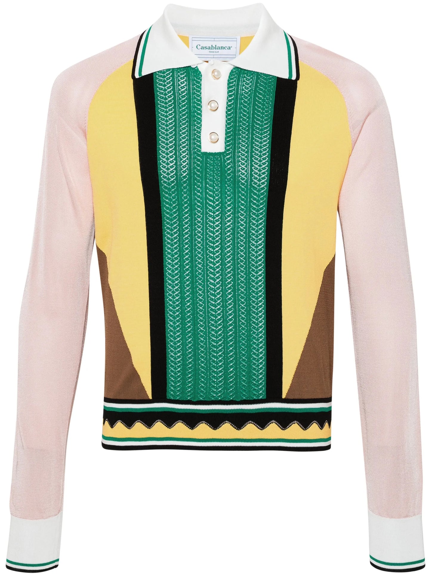 colour-block panelled polo shirt