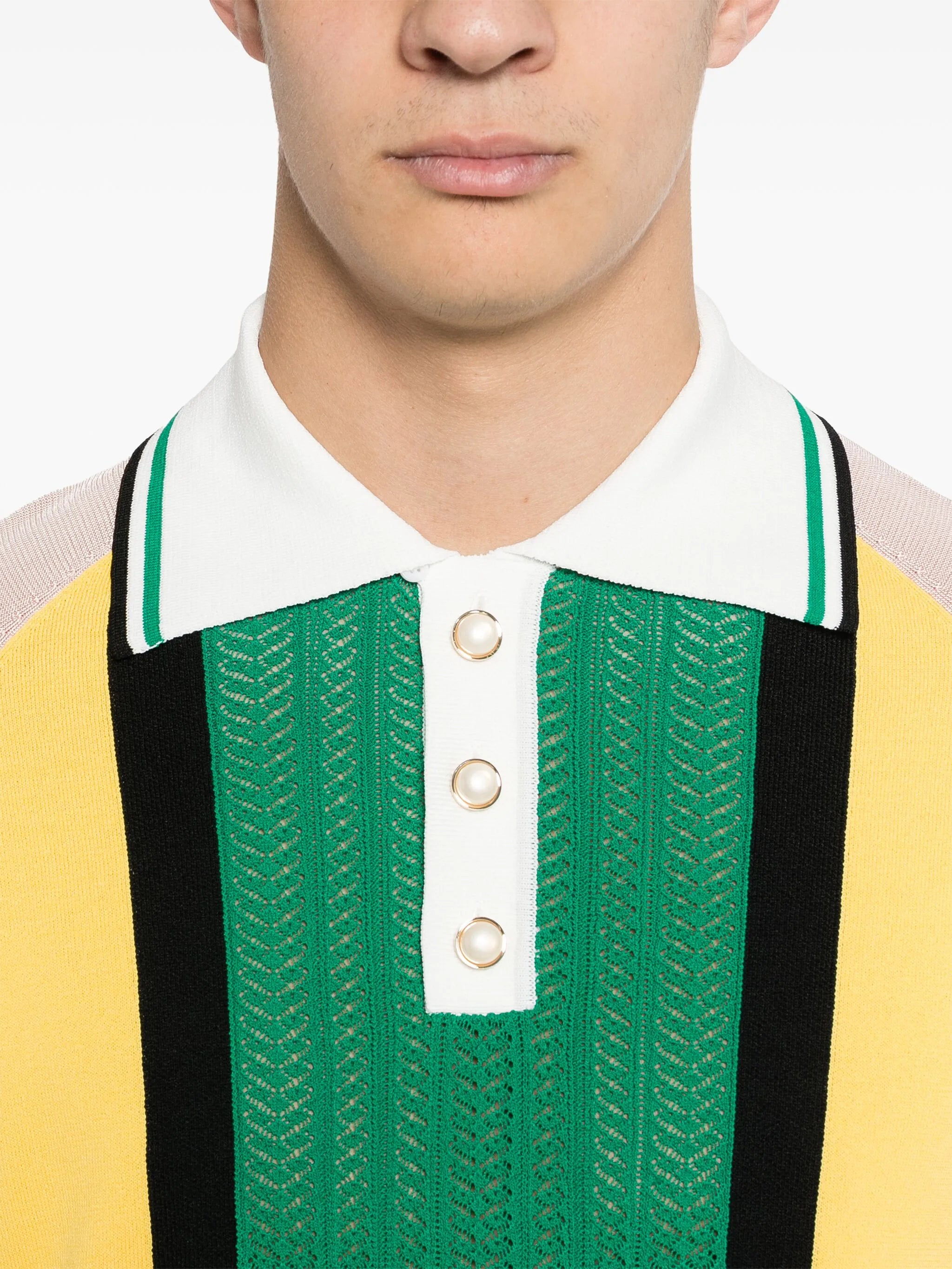 colour-block panelled polo shirt