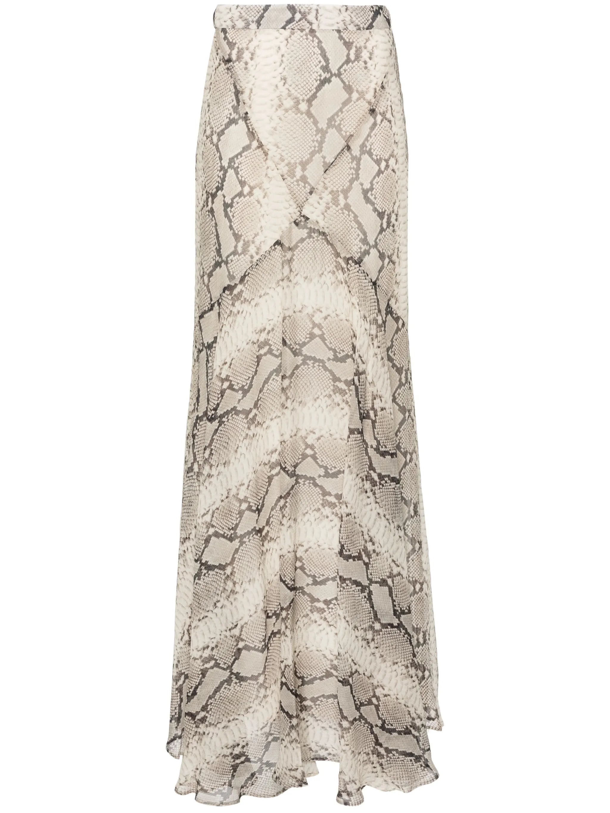 snakeskin-print mermaid maxi skirt